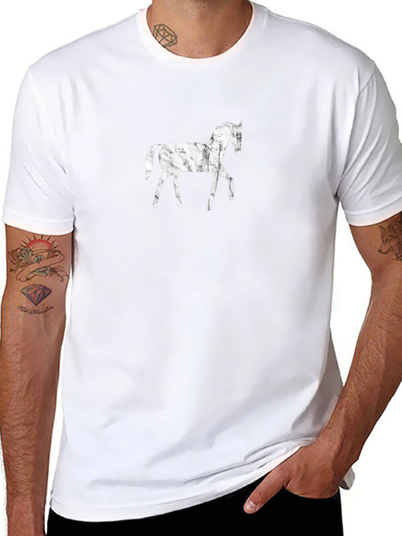 Black Horse Graphic Tee - Stylish Casual Wear