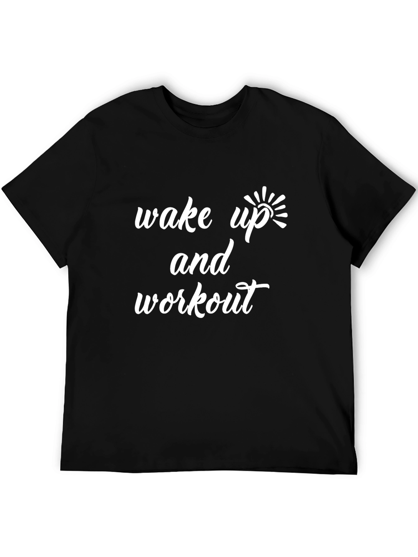 Wake Up and Workout Black Graphic Tee