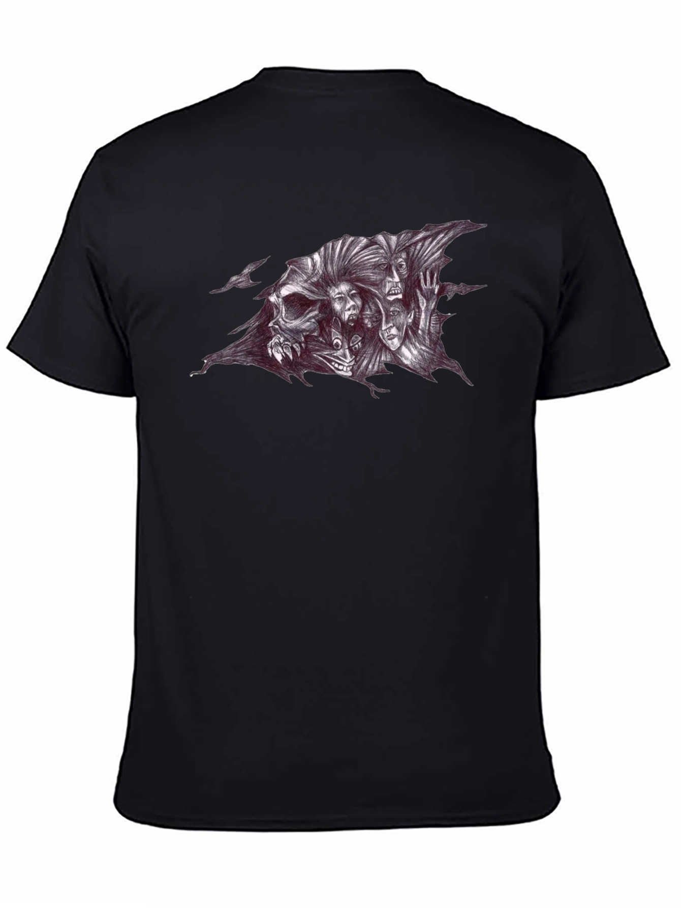 Skull and Spirits Graphic Black T-Shirt