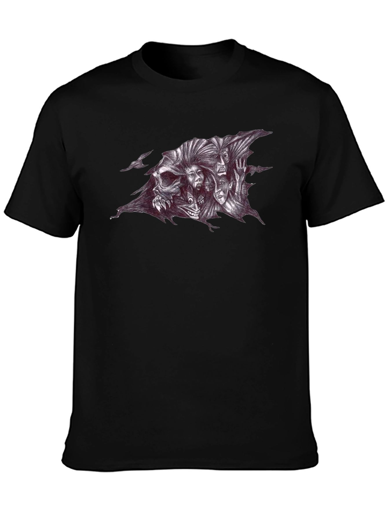 Skull and Spirits Graphic Black T-Shirt