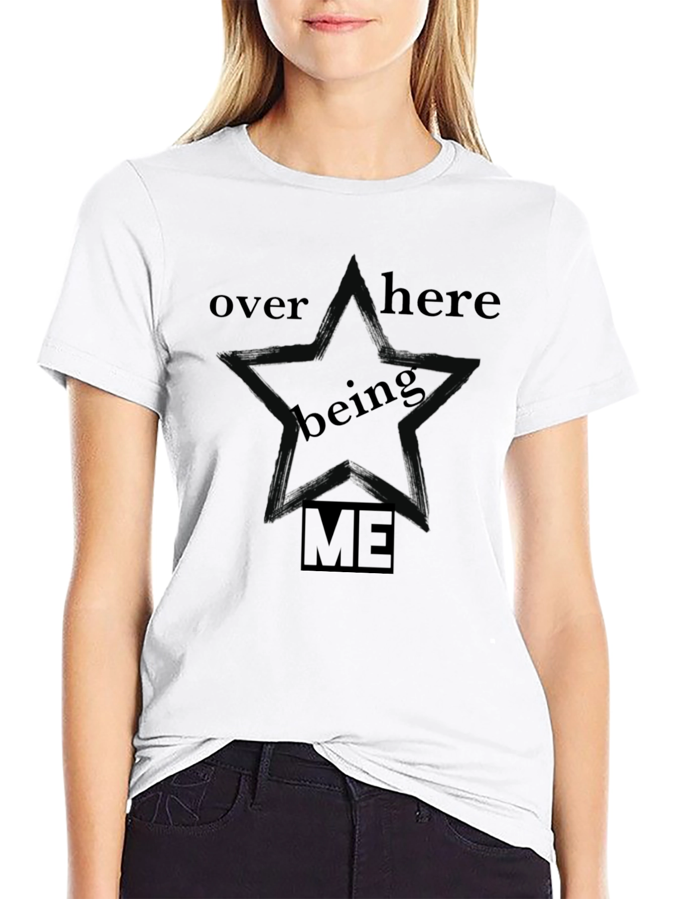 Being Me Star Graphic Black T-Shirt
