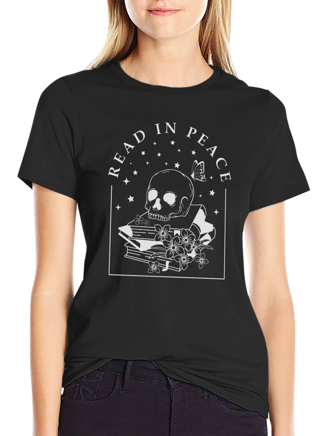 Read In Peace Skull Graphic Tee