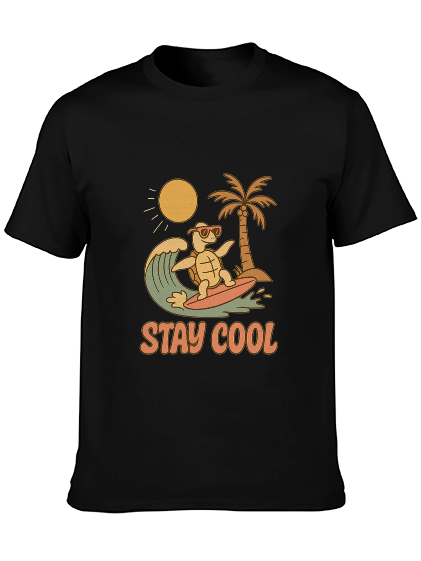 Stay Cool Turtle Surfing Graphic Tee