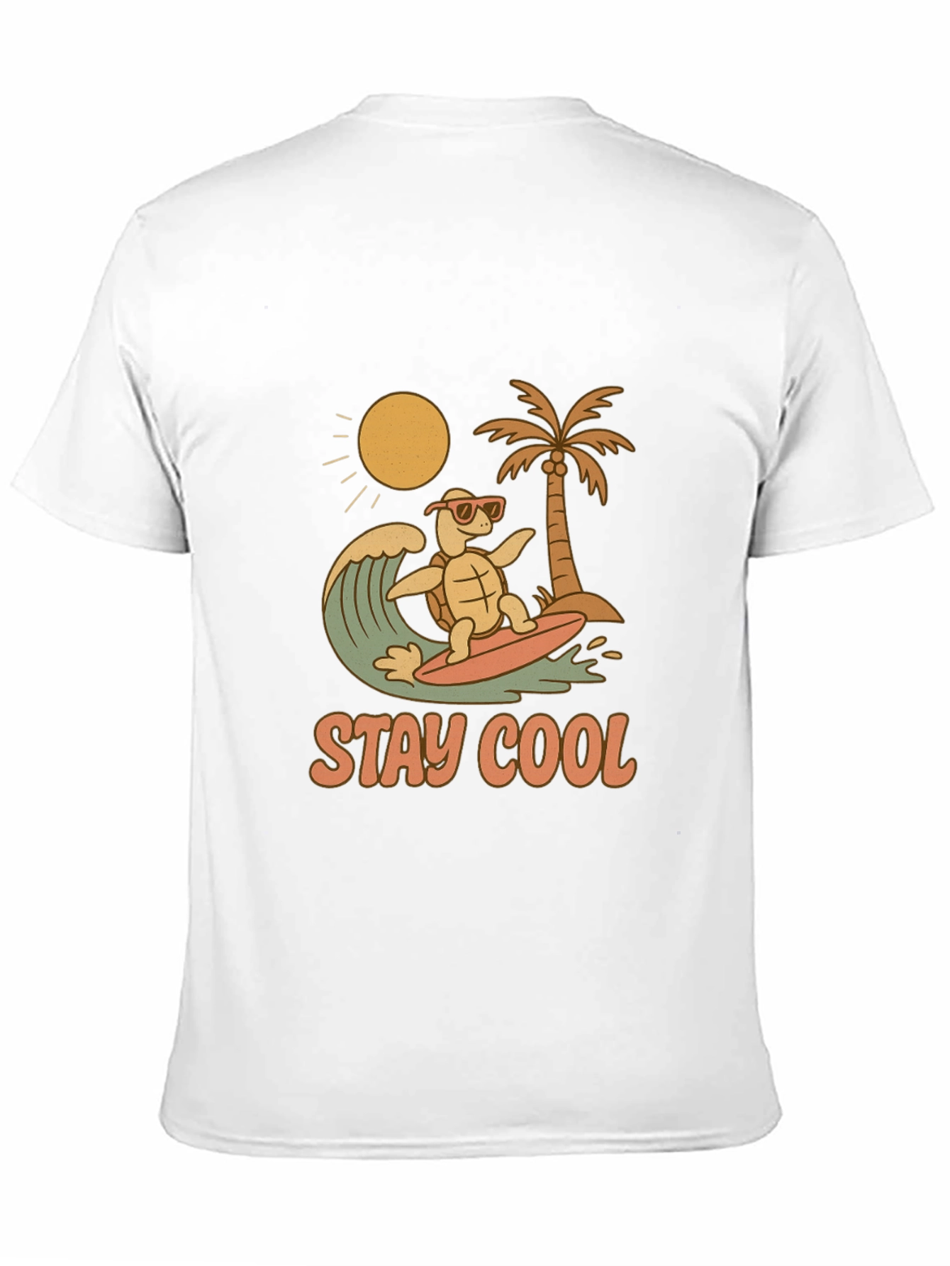 Stay Cool Turtle Surfing Graphic Tee