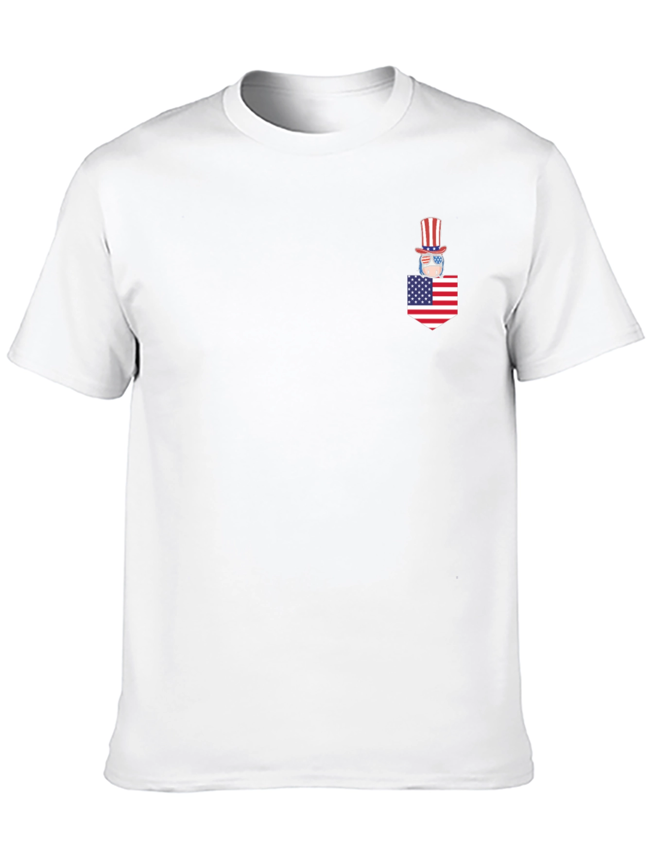Patriotic Pocket Tee - Uncle Sam American Flag Design