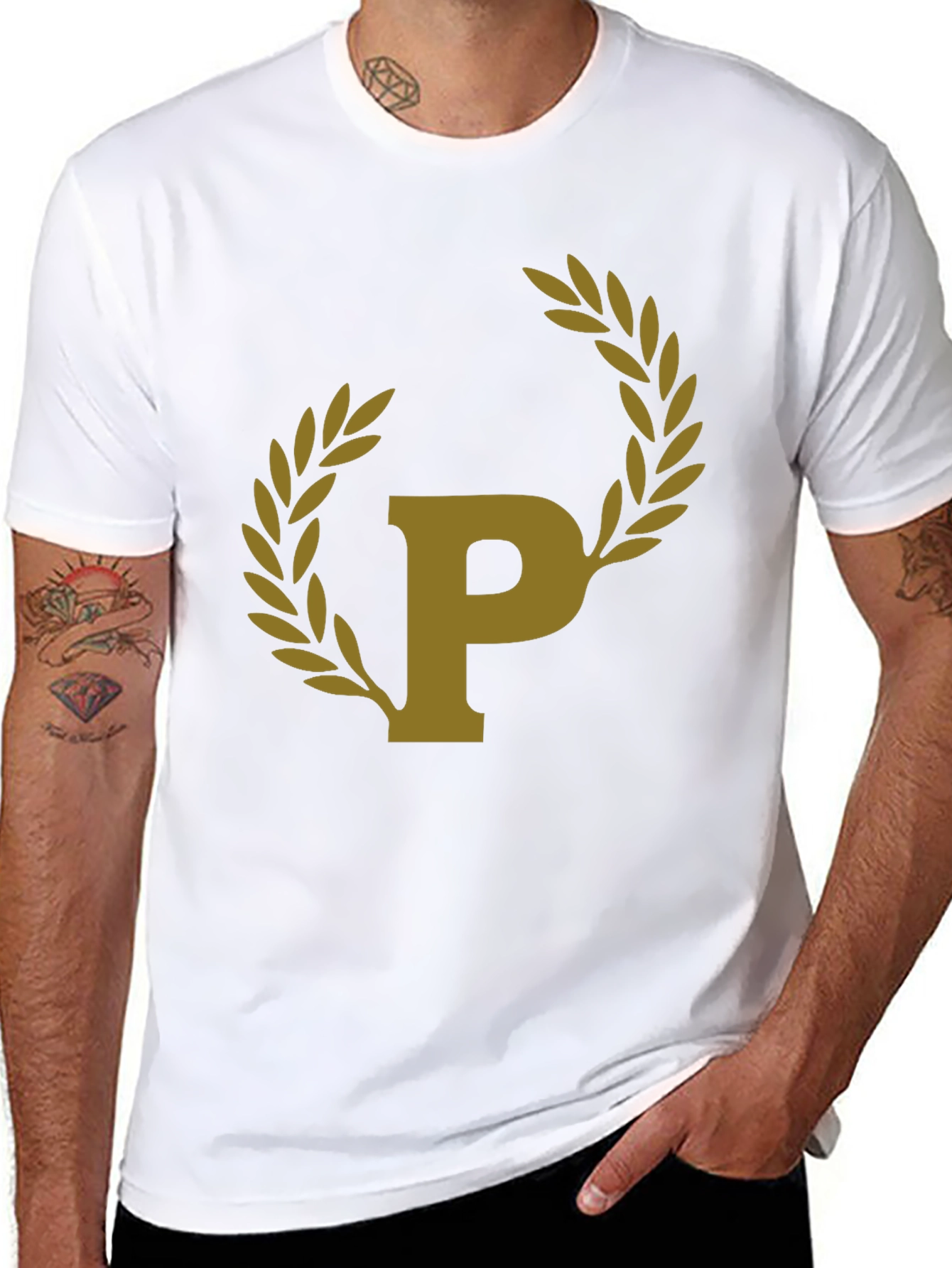 Black T-Shirt with Laurel P Design