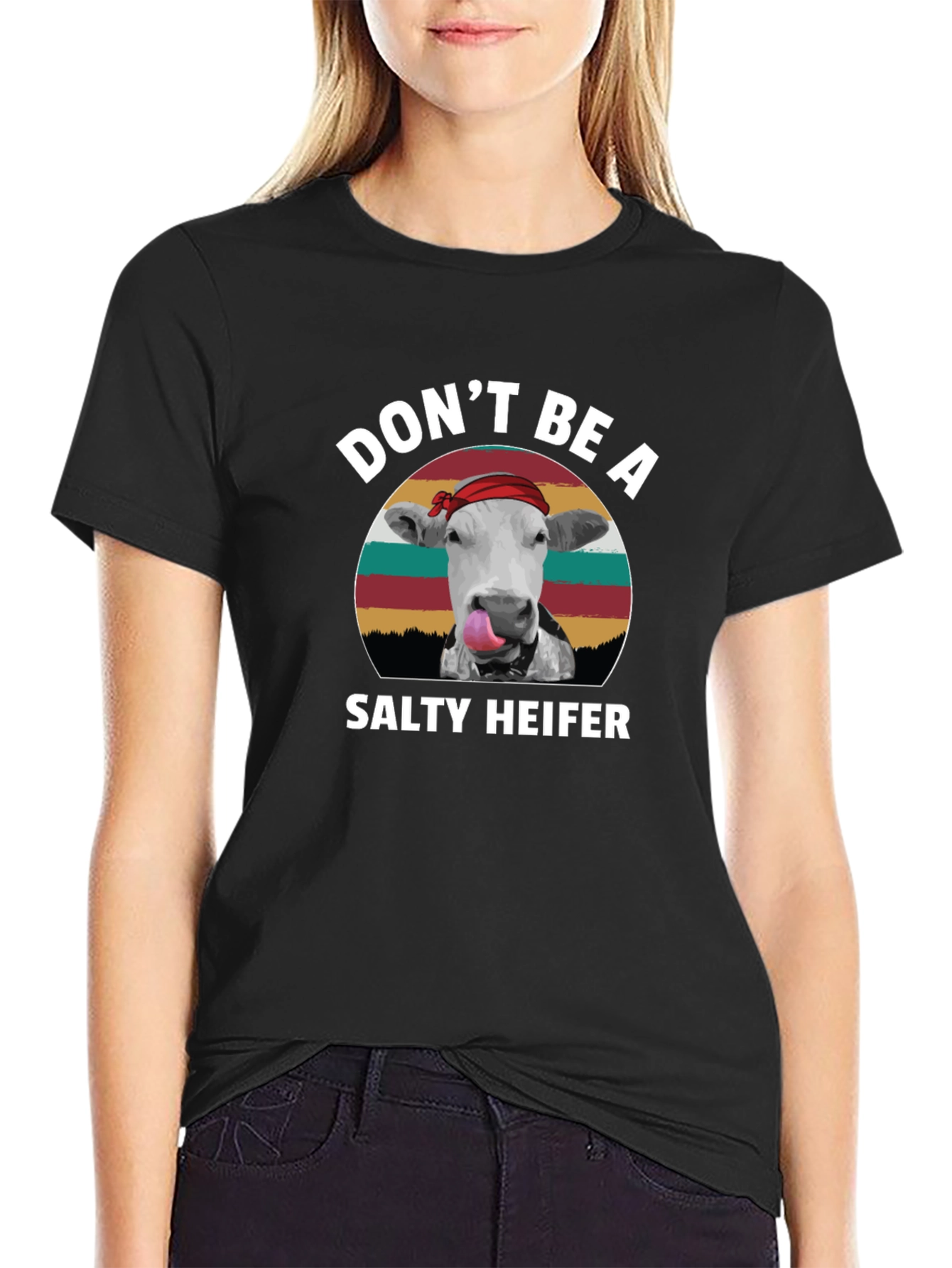 Dont Be A Salty Heifer Black T-Shirt