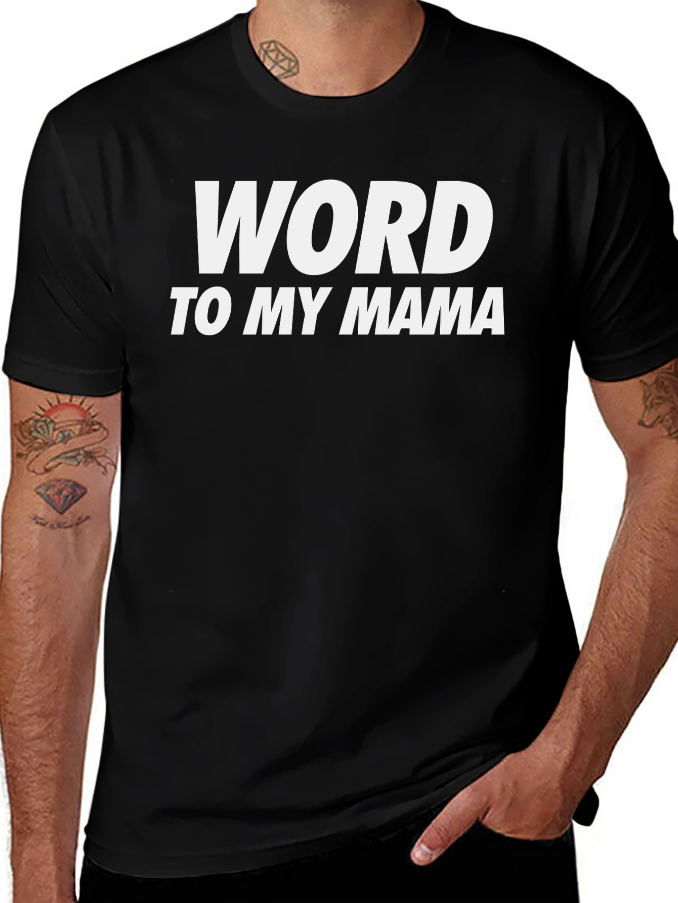 Word to My Mama Black T-Shirt