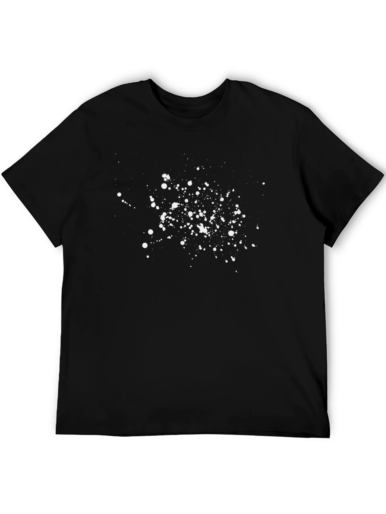 Abstract Splatter Print Black T-Shirt