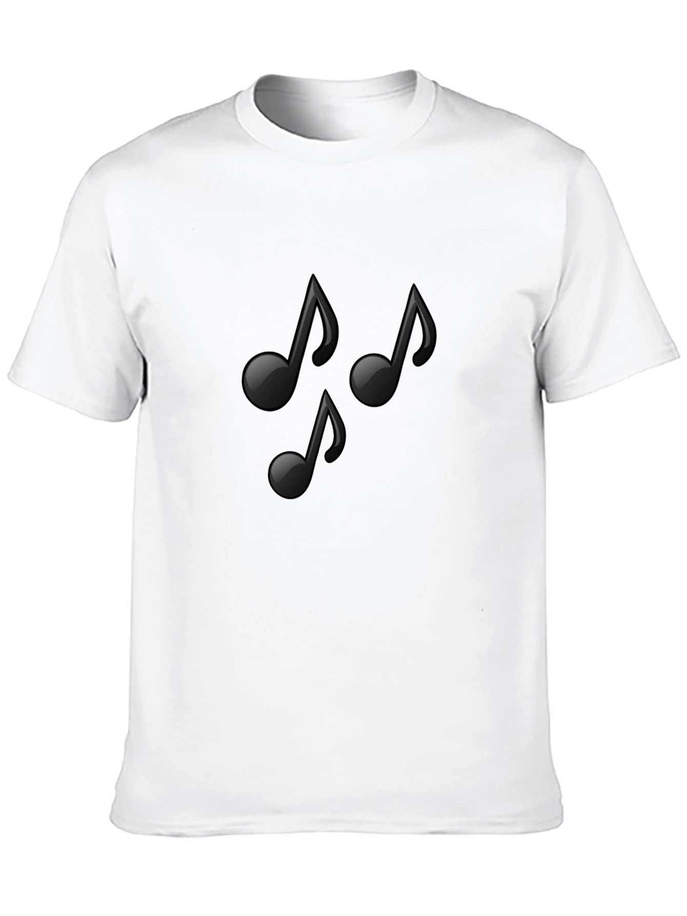 Musical Notes Graphic Black T-Shirt