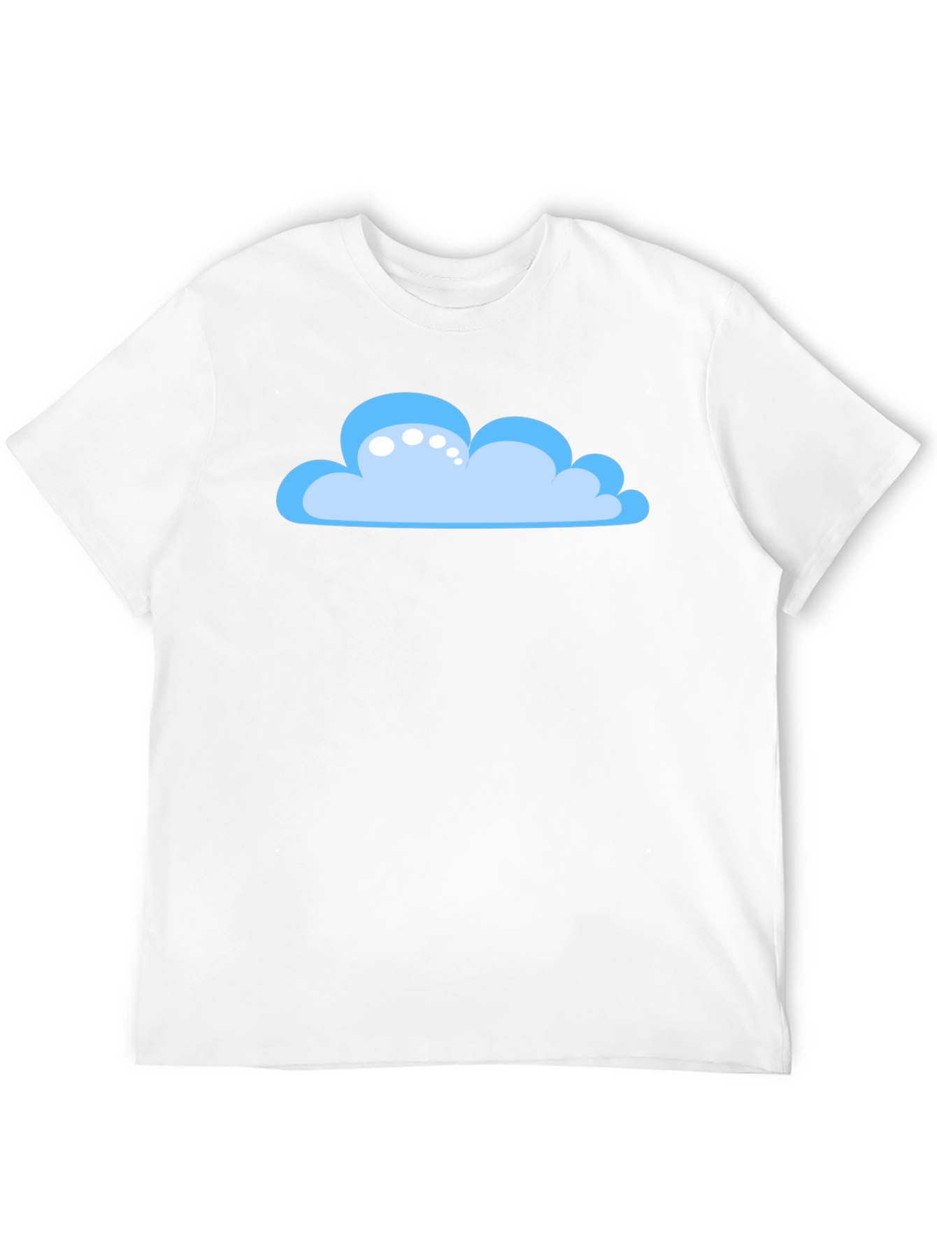 Cartoon Cloud Graphic Tee - Black Cotton T-Shirt