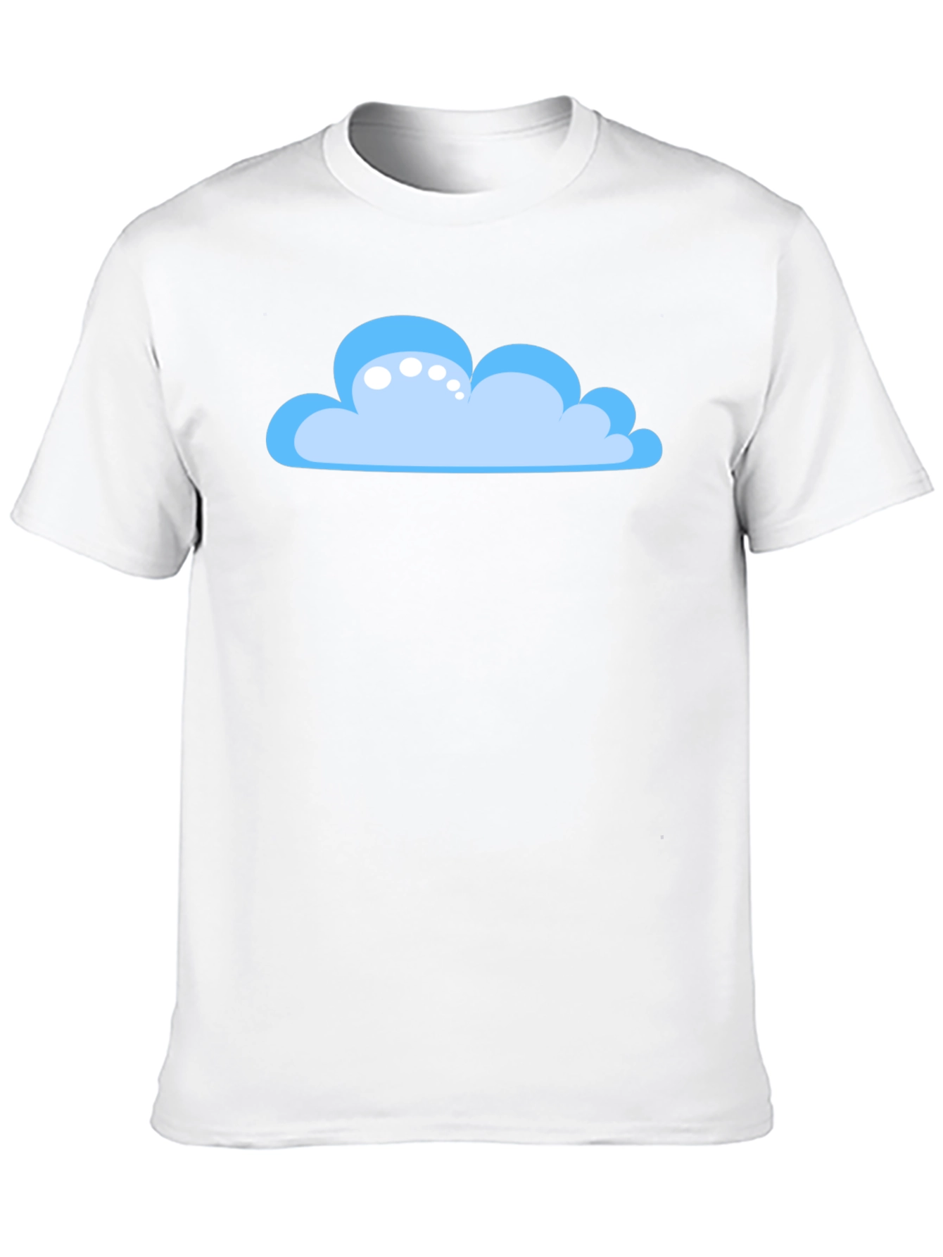 Cartoon Cloud Graphic Tee - Black Cotton T-Shirt