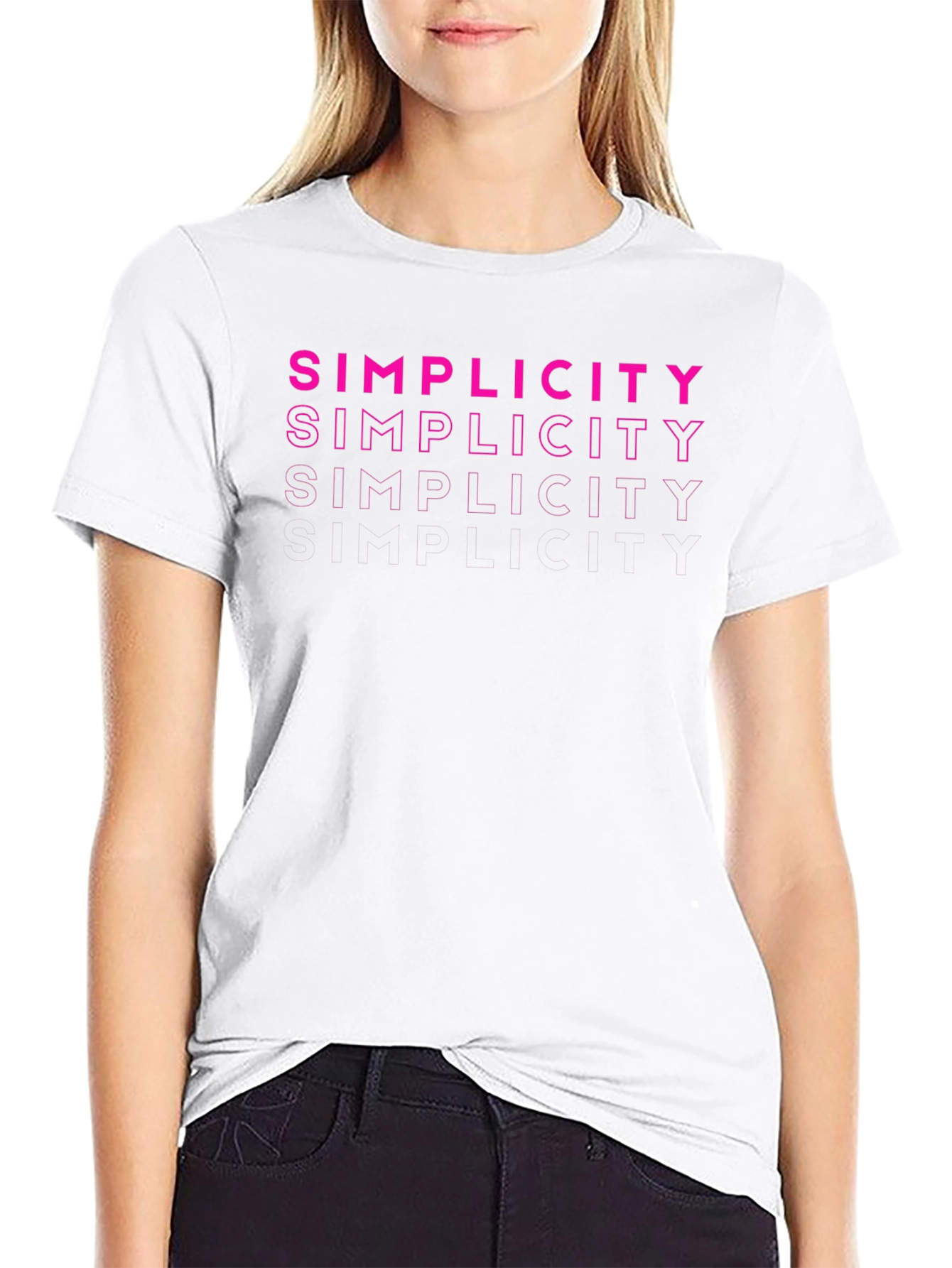 Simplicity Stacked Design Graphic T-Shirt