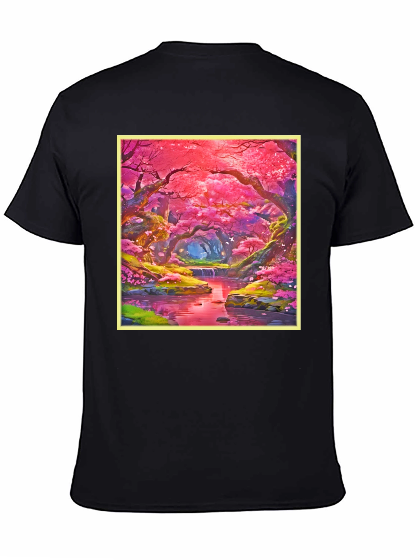 Cherry Blossom Forest T-Shirt - Whimsical Anime Design