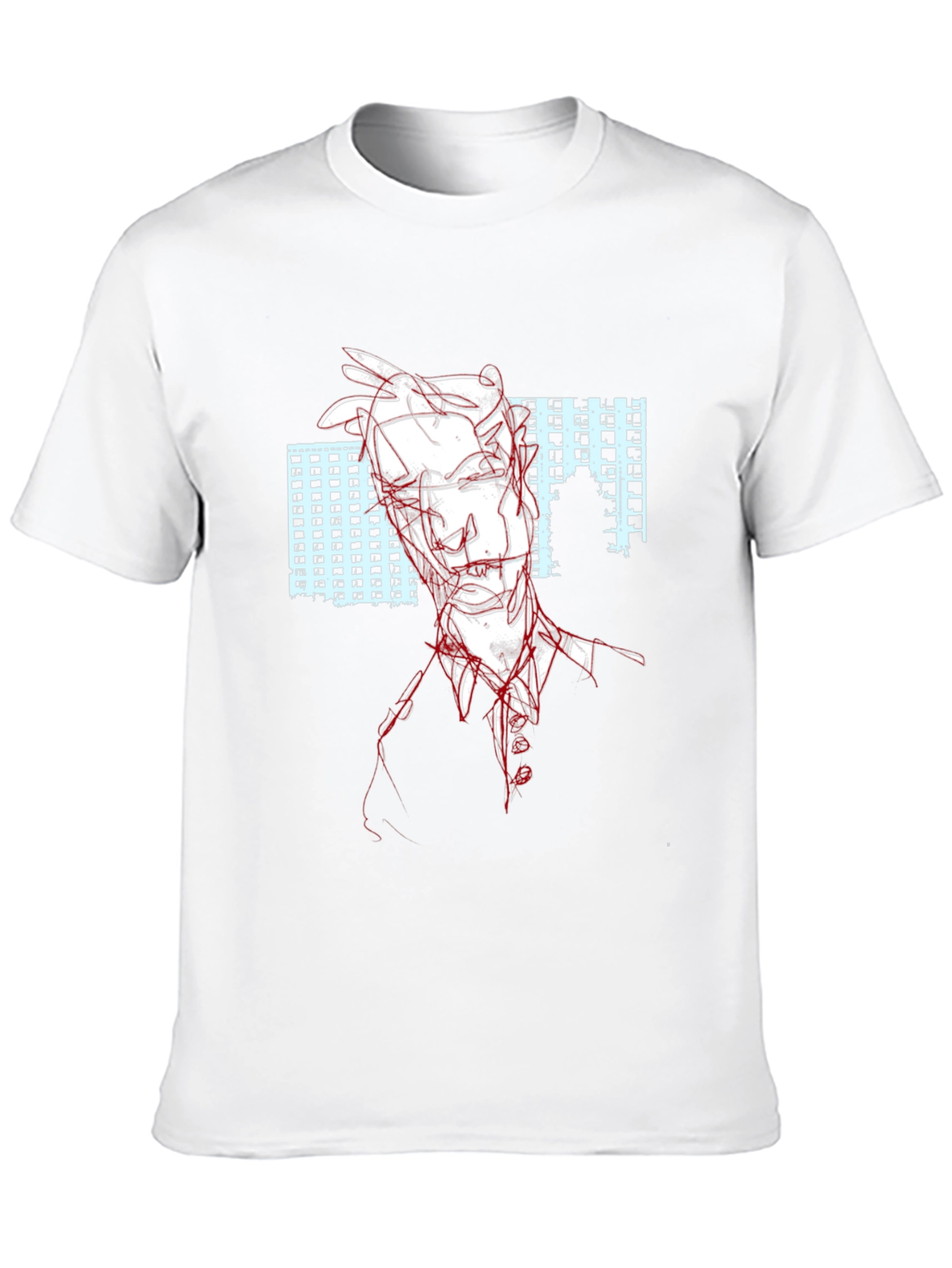 Abstract Line Art T-Shirt - Black