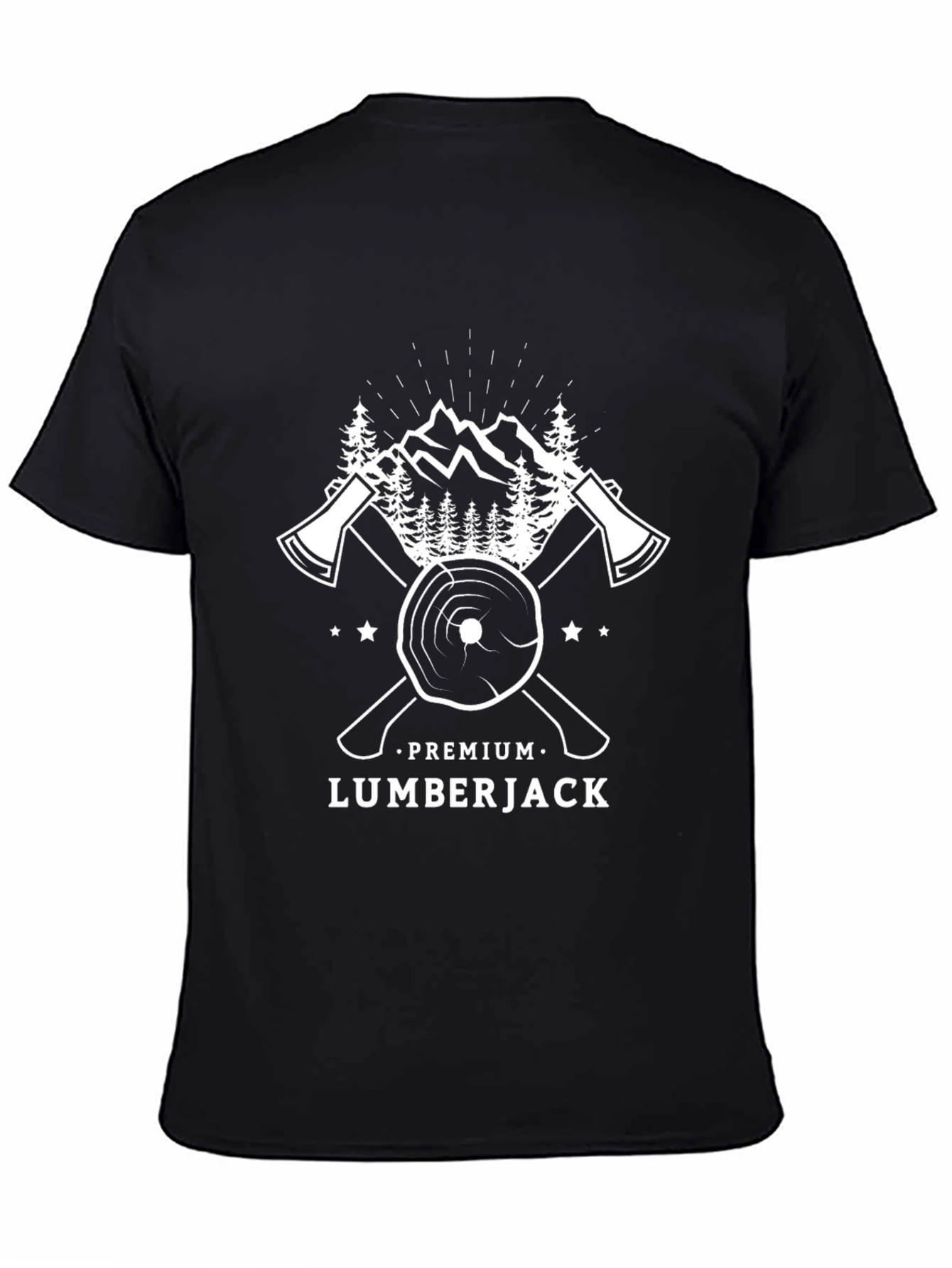 Premium Lumberjack Graphic Tee - Black Cotton Blend