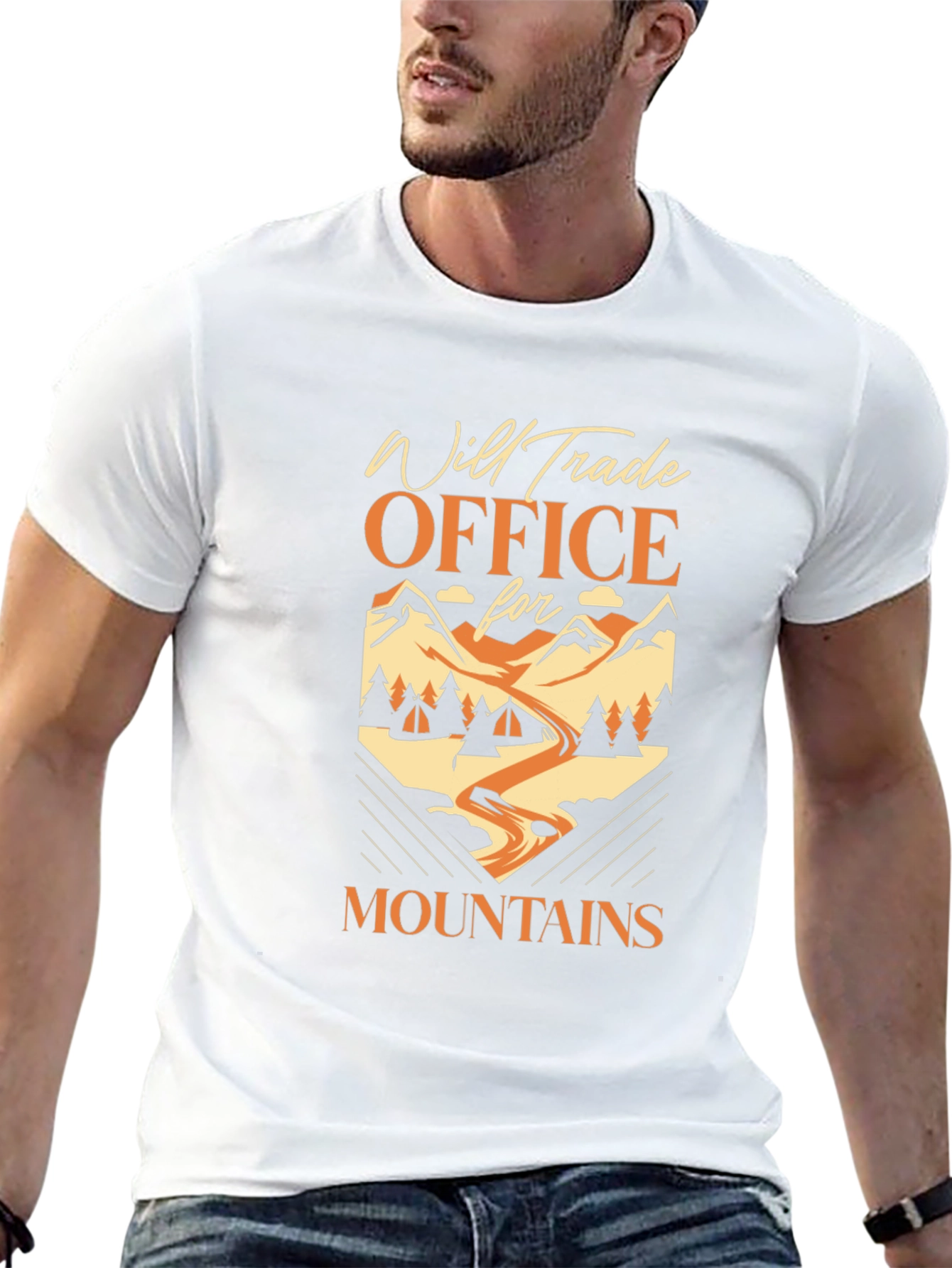 Will Trade Office for Mountains Black T-Shirt