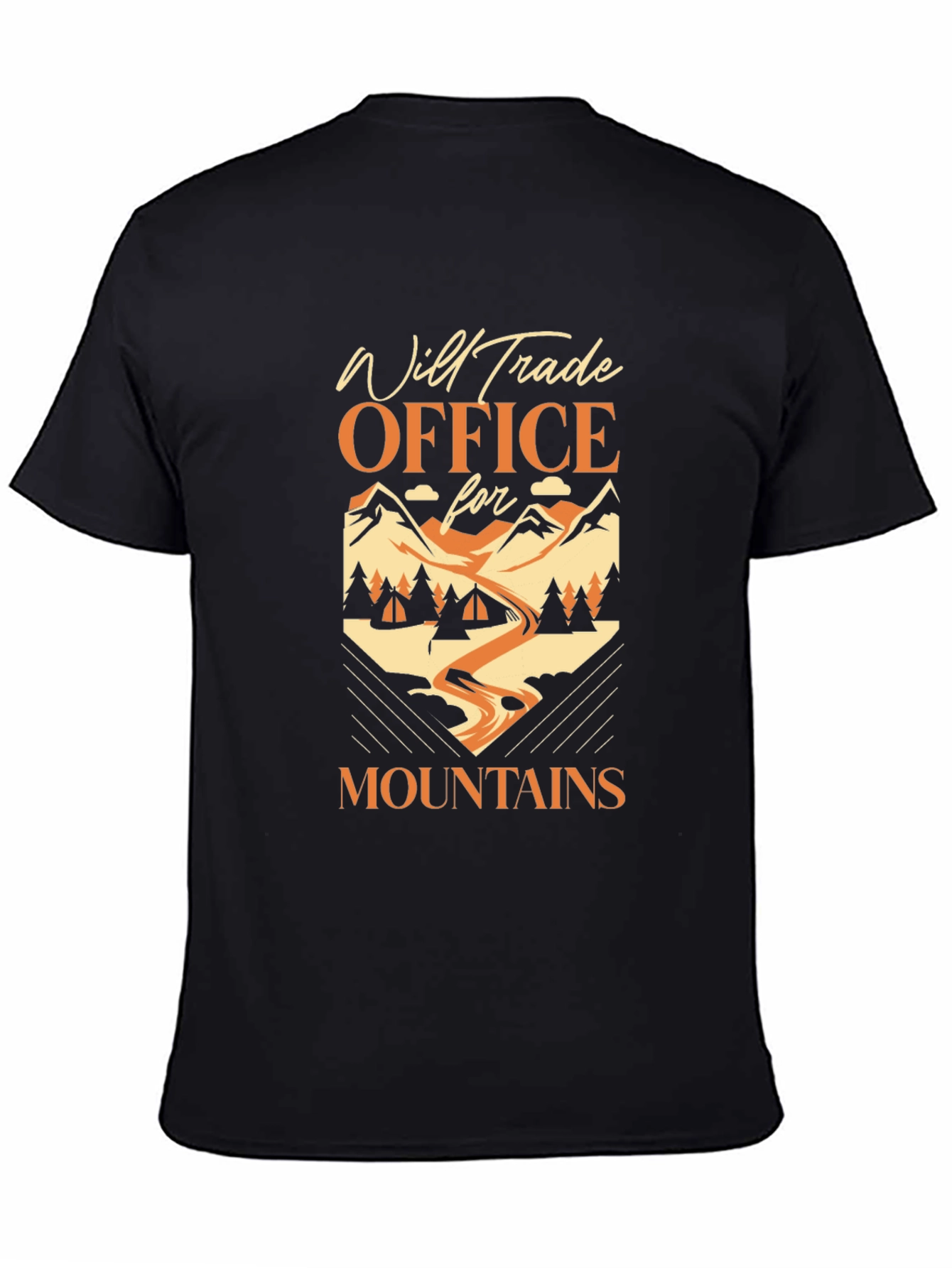 Will Trade Office for Mountains Black T-Shirt