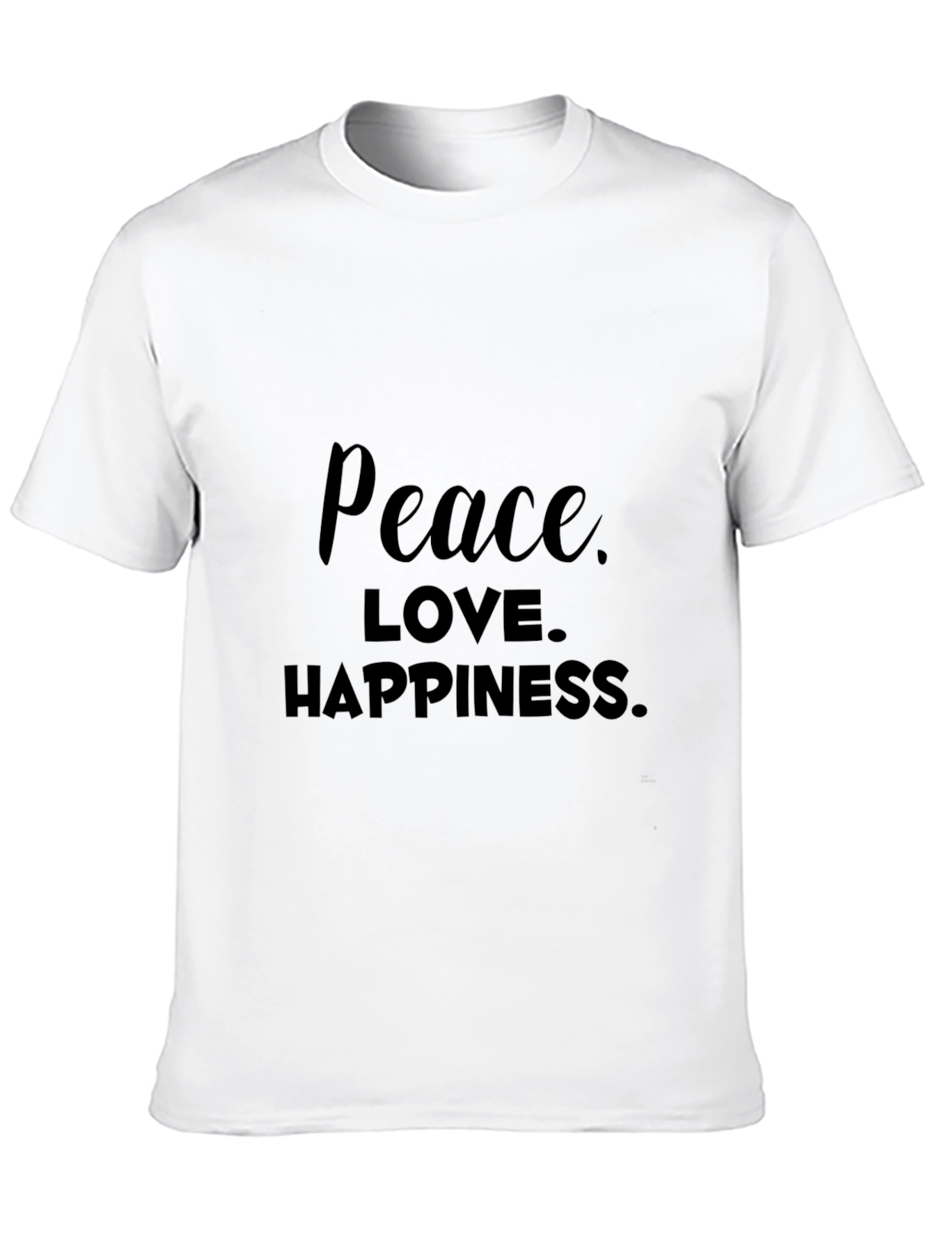 Peace Love Happiness Black Graphic Tee