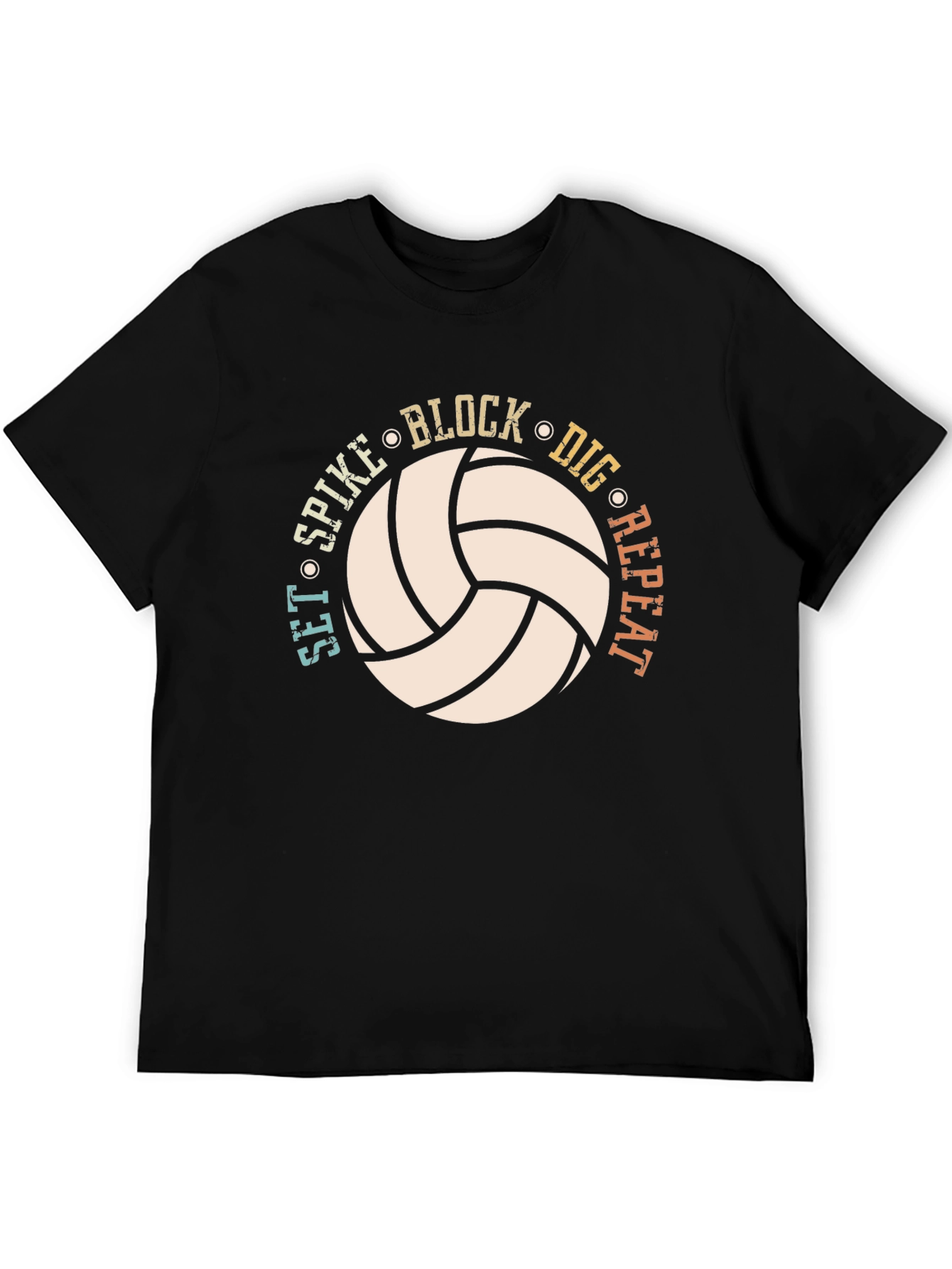 Volleyball Graphic T-Shirt - Set Spike Block Dig Repeat!