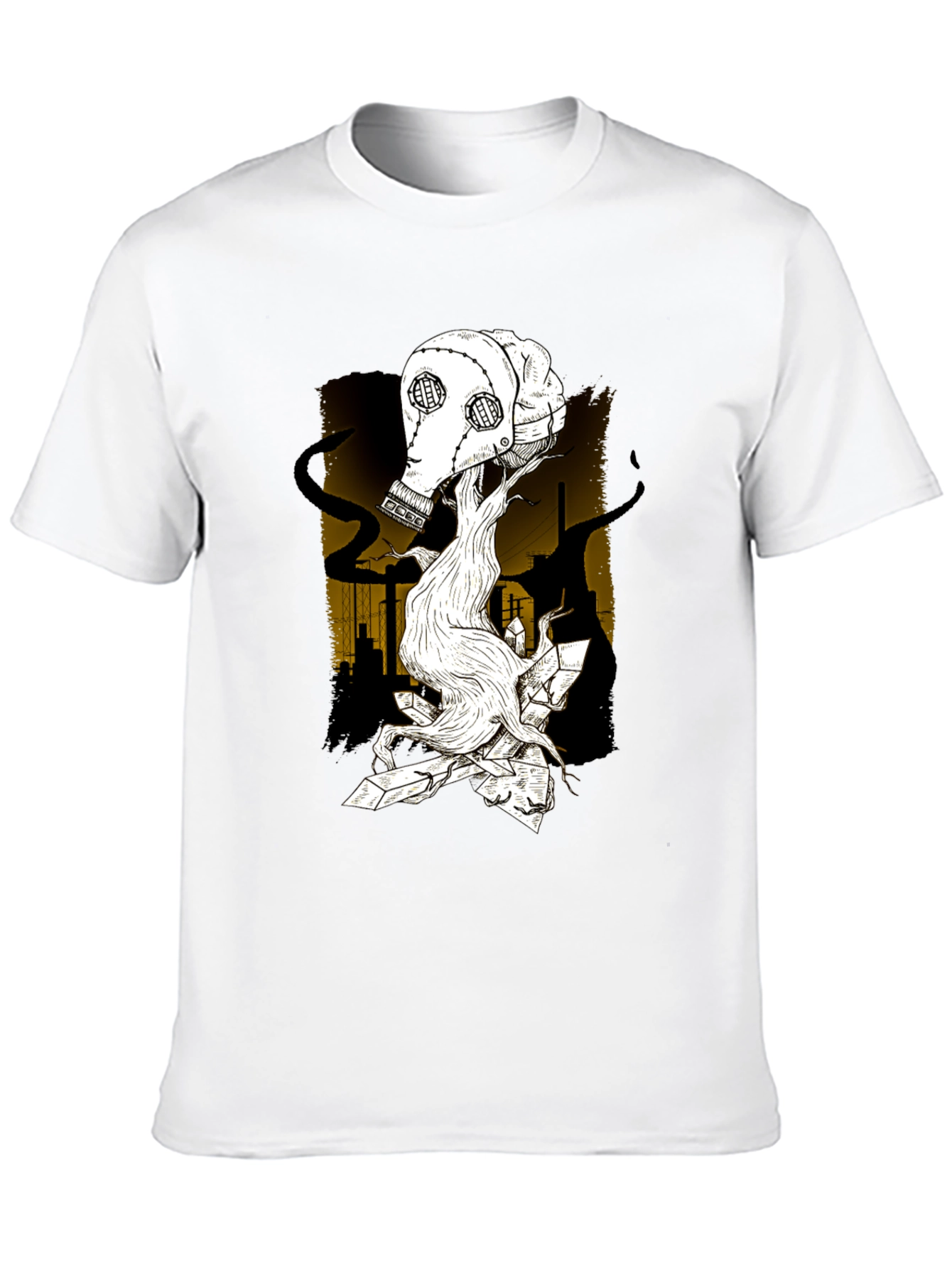 Apocalyptic Gas Mask Graphic T-Shirt