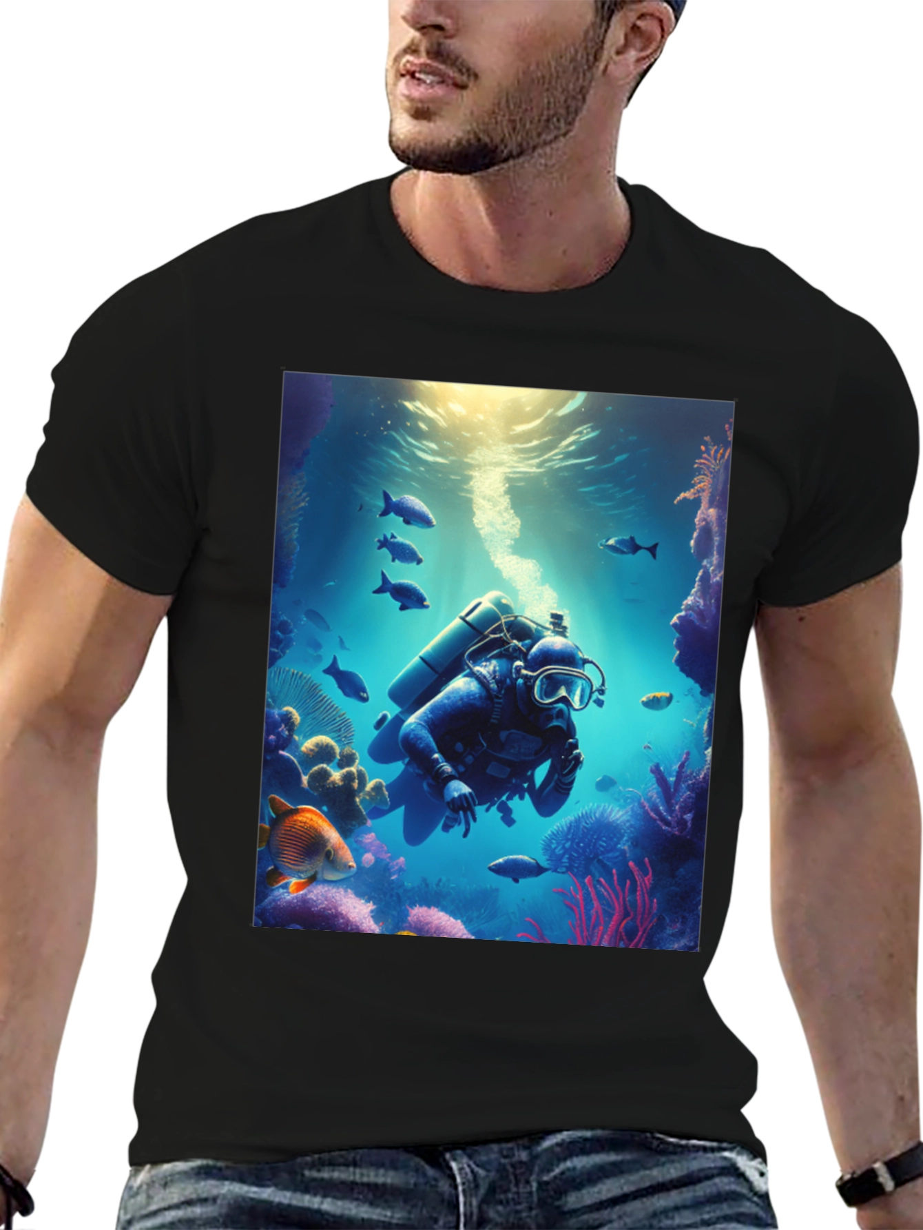 Scuba Diver Underwater Adventure Black T-Shirt