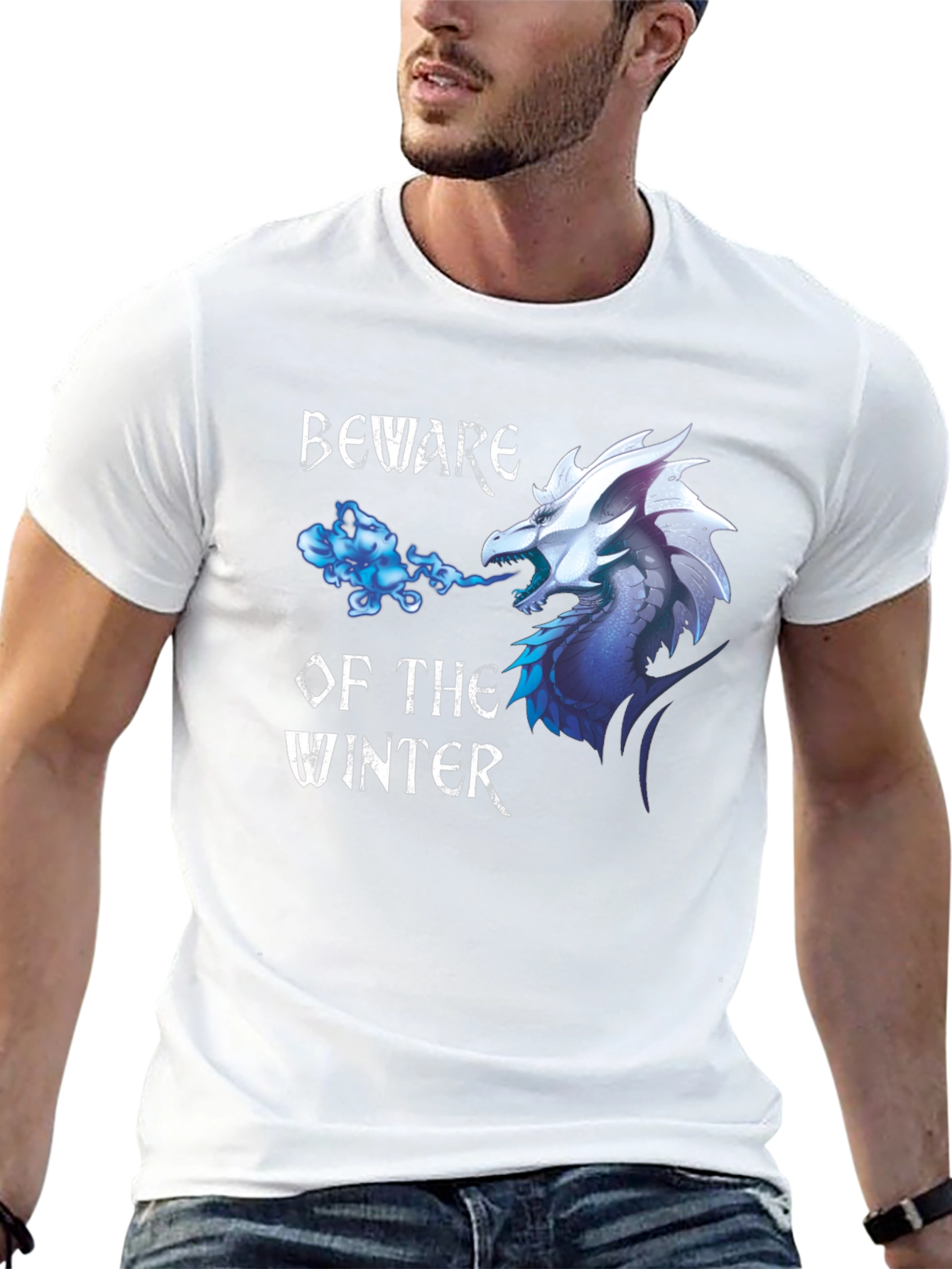Beware Winter Dragon Graphic Print Tee