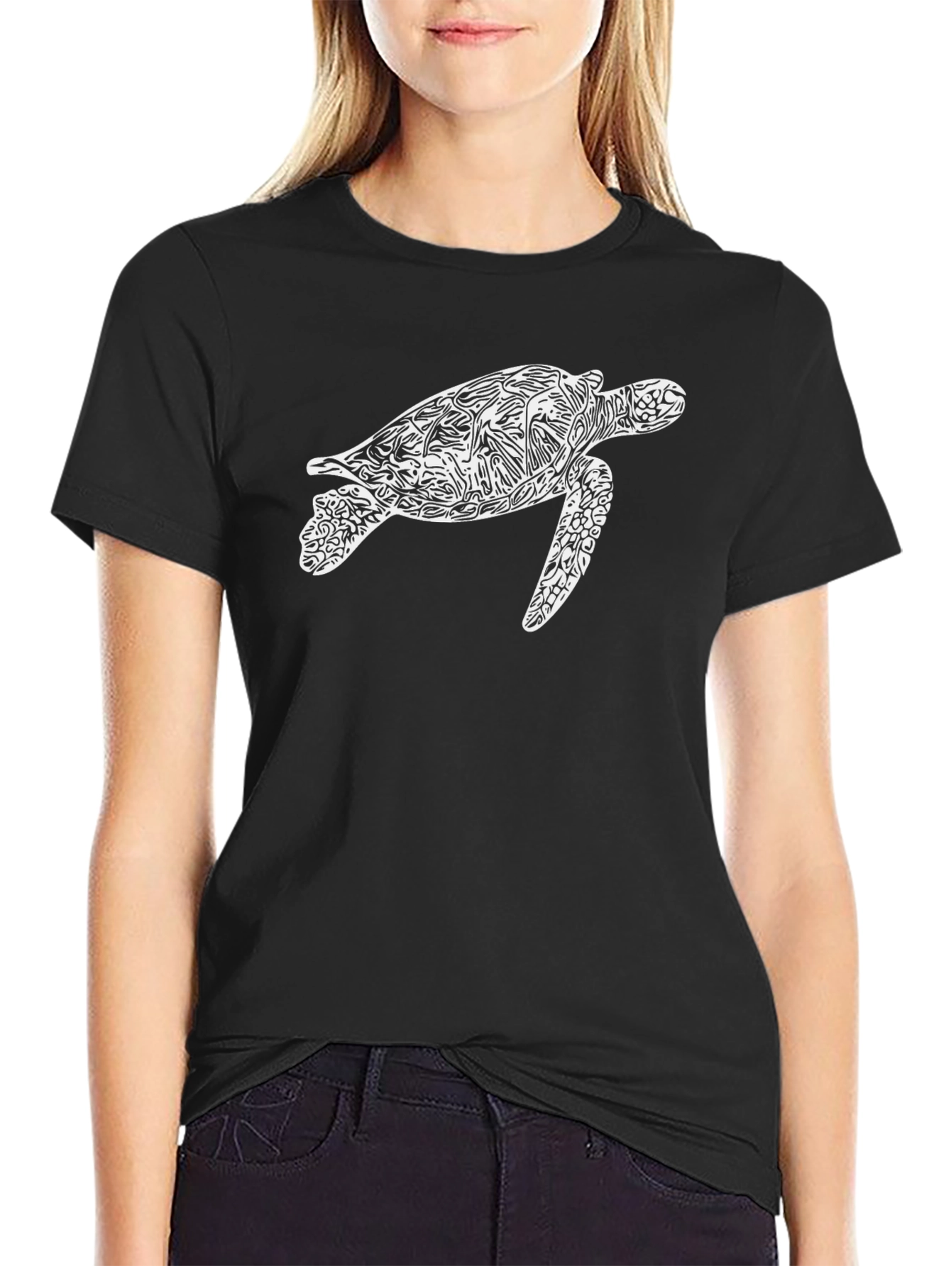 Sea Turtle Graphic T-Shirt - Black