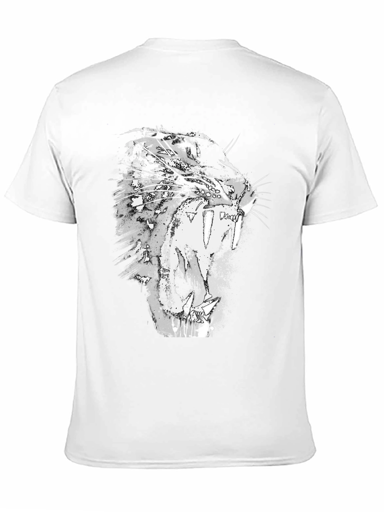 Black T-Shirt with Roaring Cat Graphic