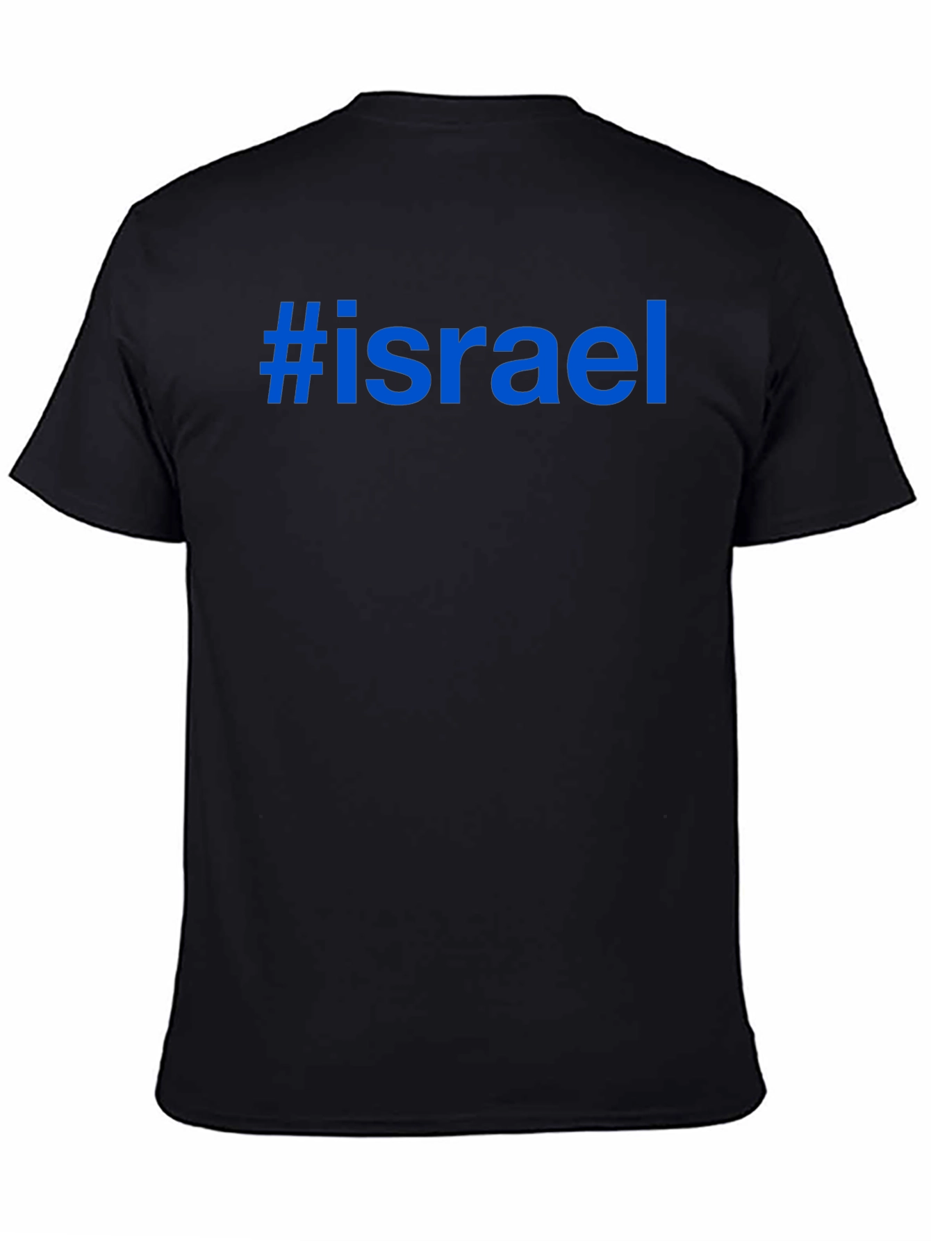 #Israel Graphic Tee - Black Cotton Blend T-Shirt