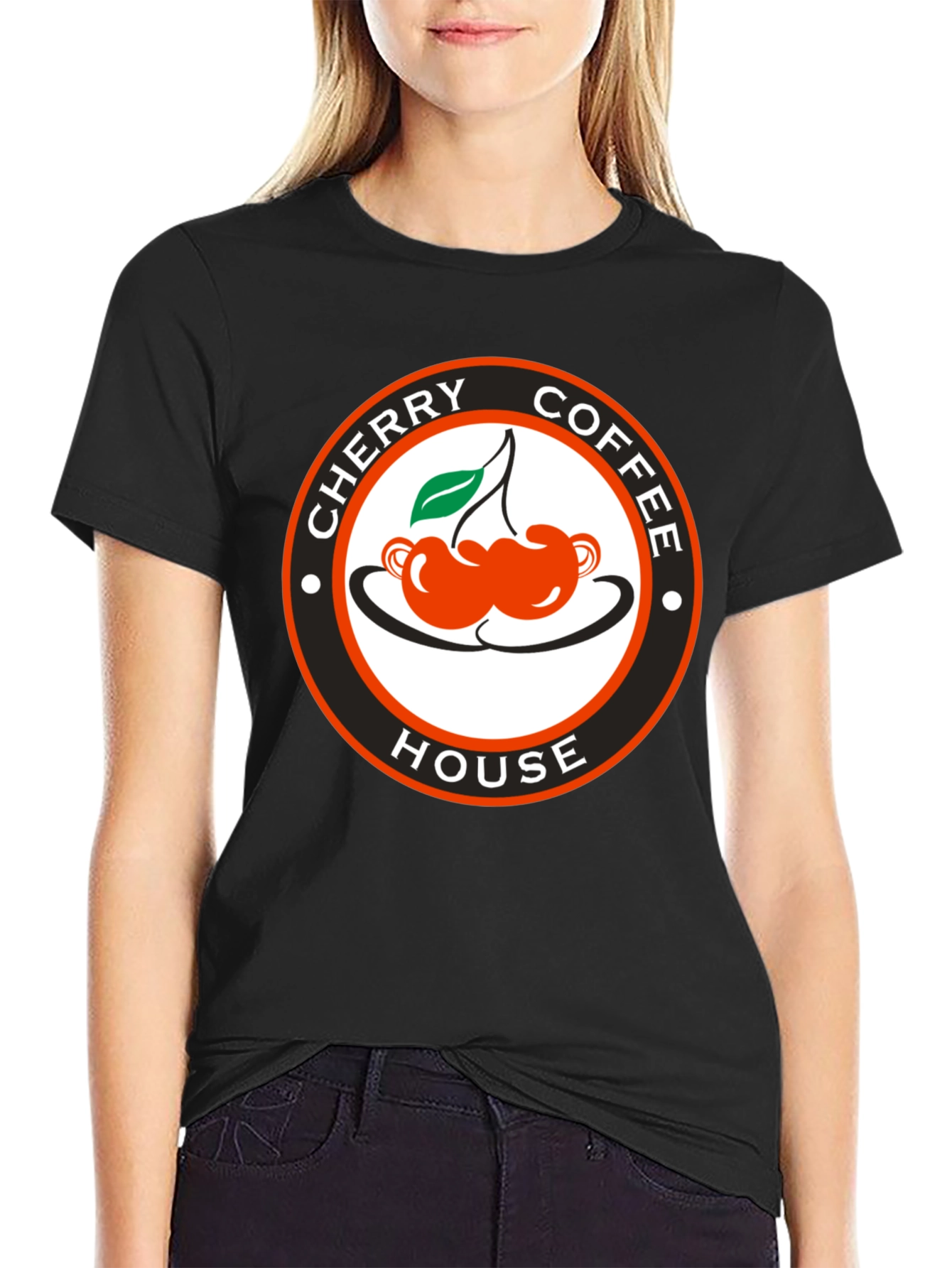 Cherry Coffee House Black T-Shirt