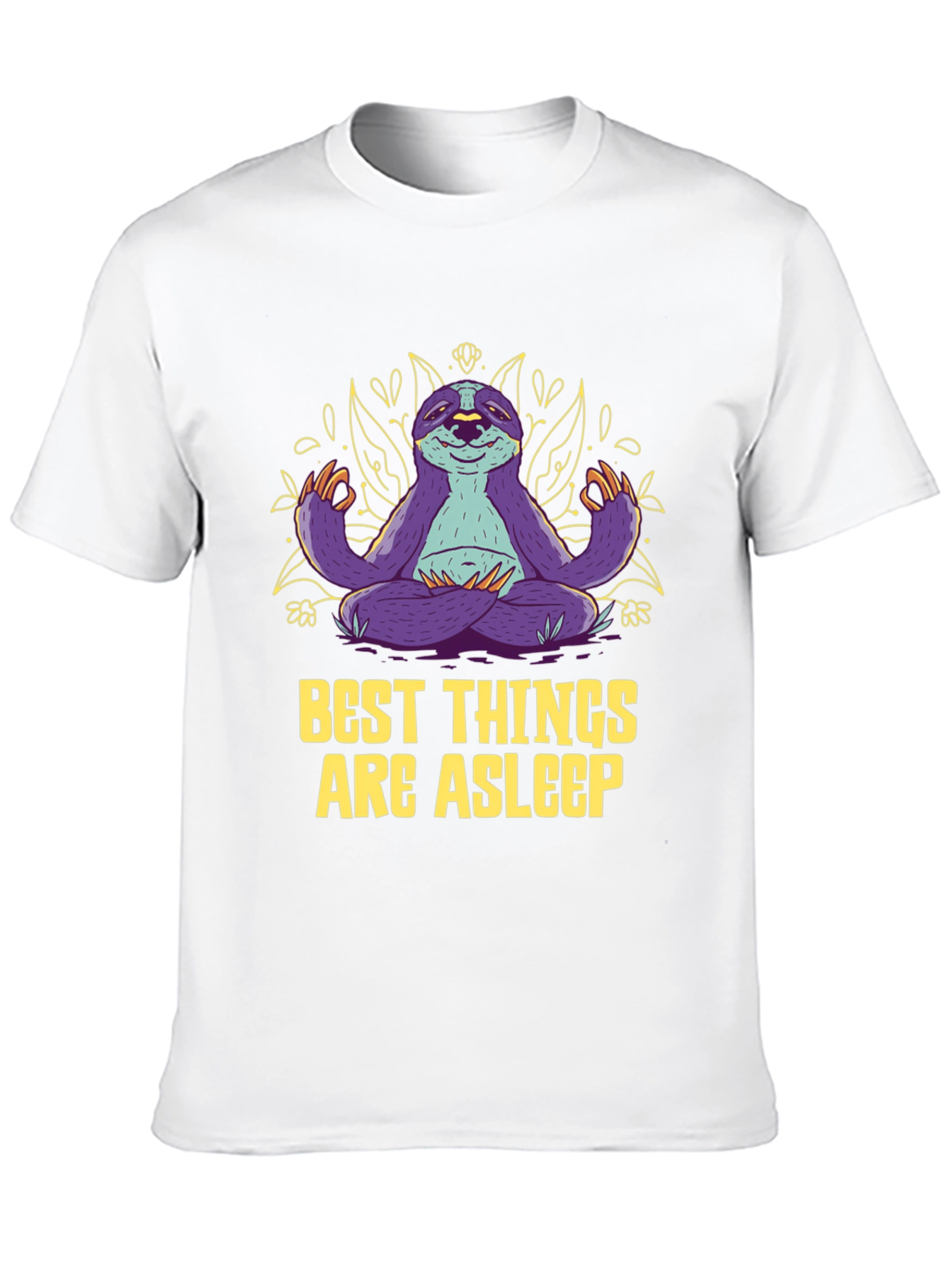Meditating Sloth Graphic Tee - Best Things Are Asleep