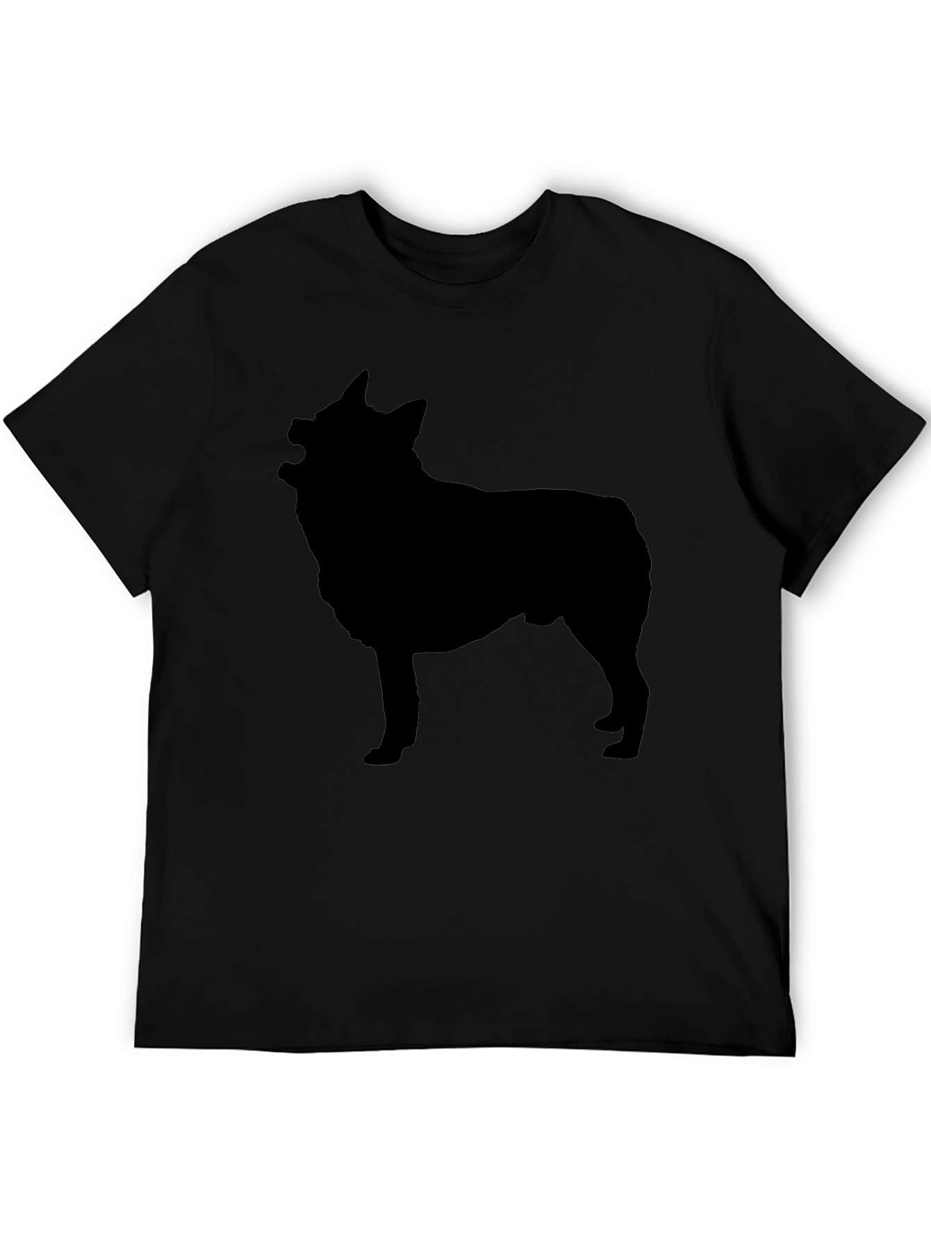Black Dog Silhouette Graphic Tee - Mens Casual Shirt