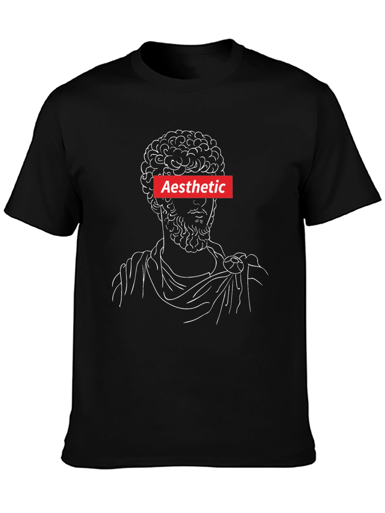 Aesthetic Greek Bust Graphic Tee - Black