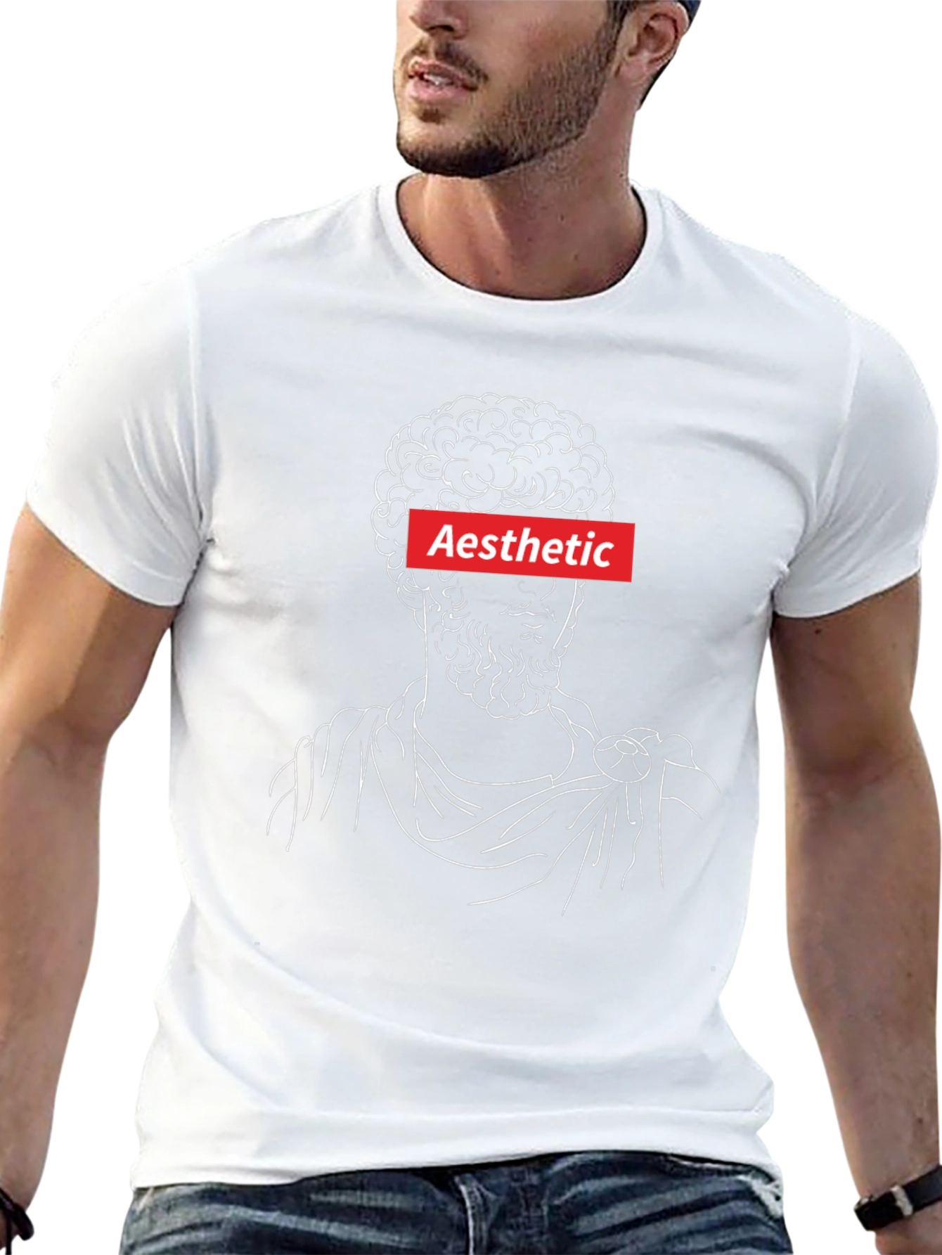 Aesthetic Greek Bust Graphic Tee - Black