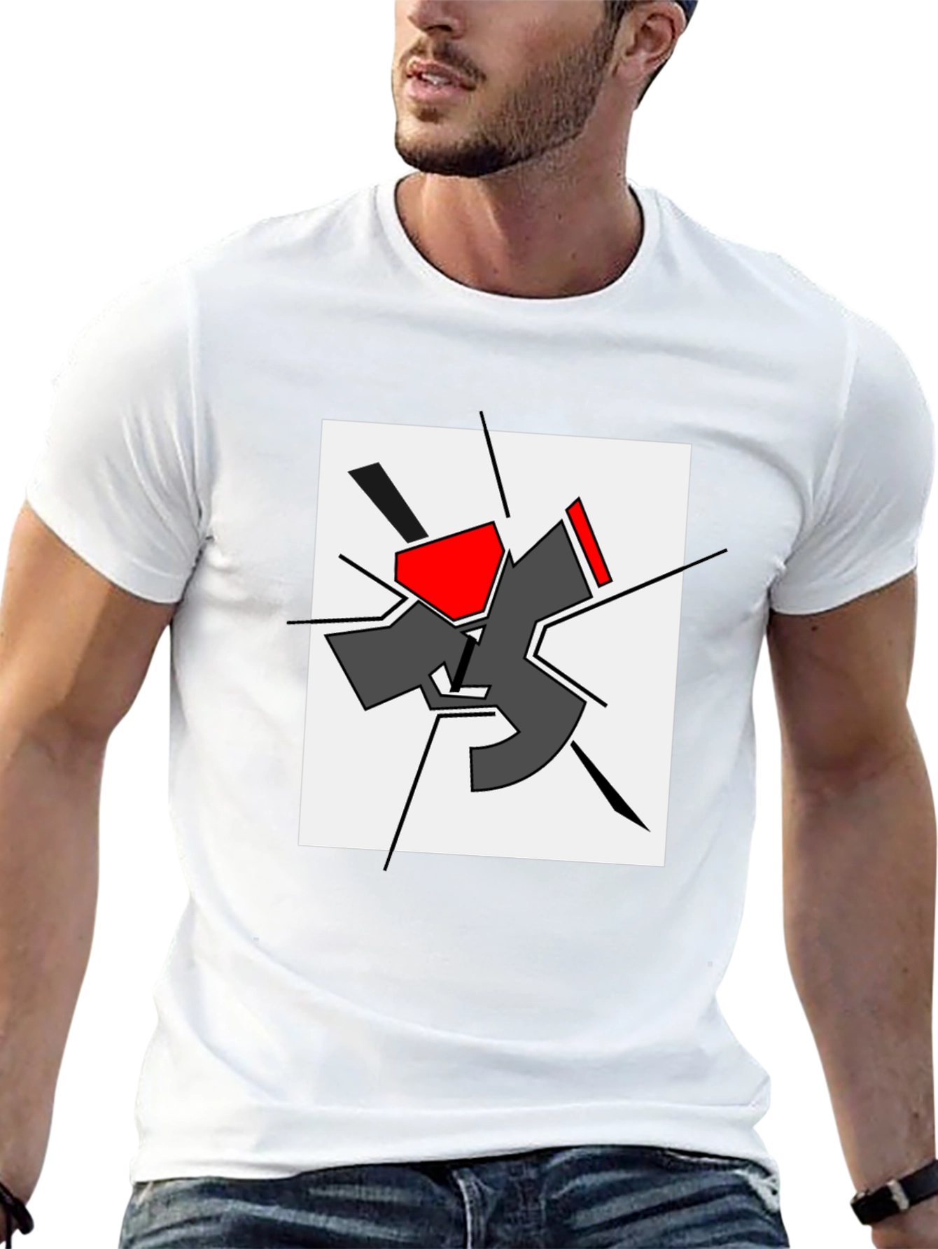 Abstract Graphic Print Black T-Shirt