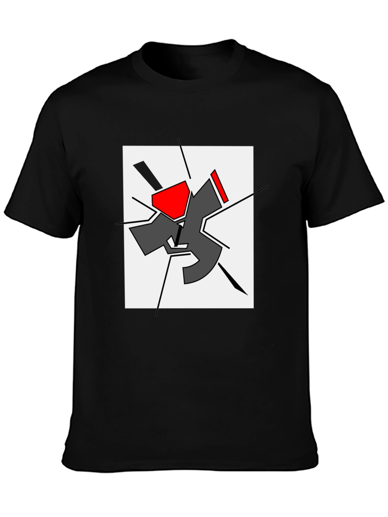 Abstract Graphic Print Black T-Shirt