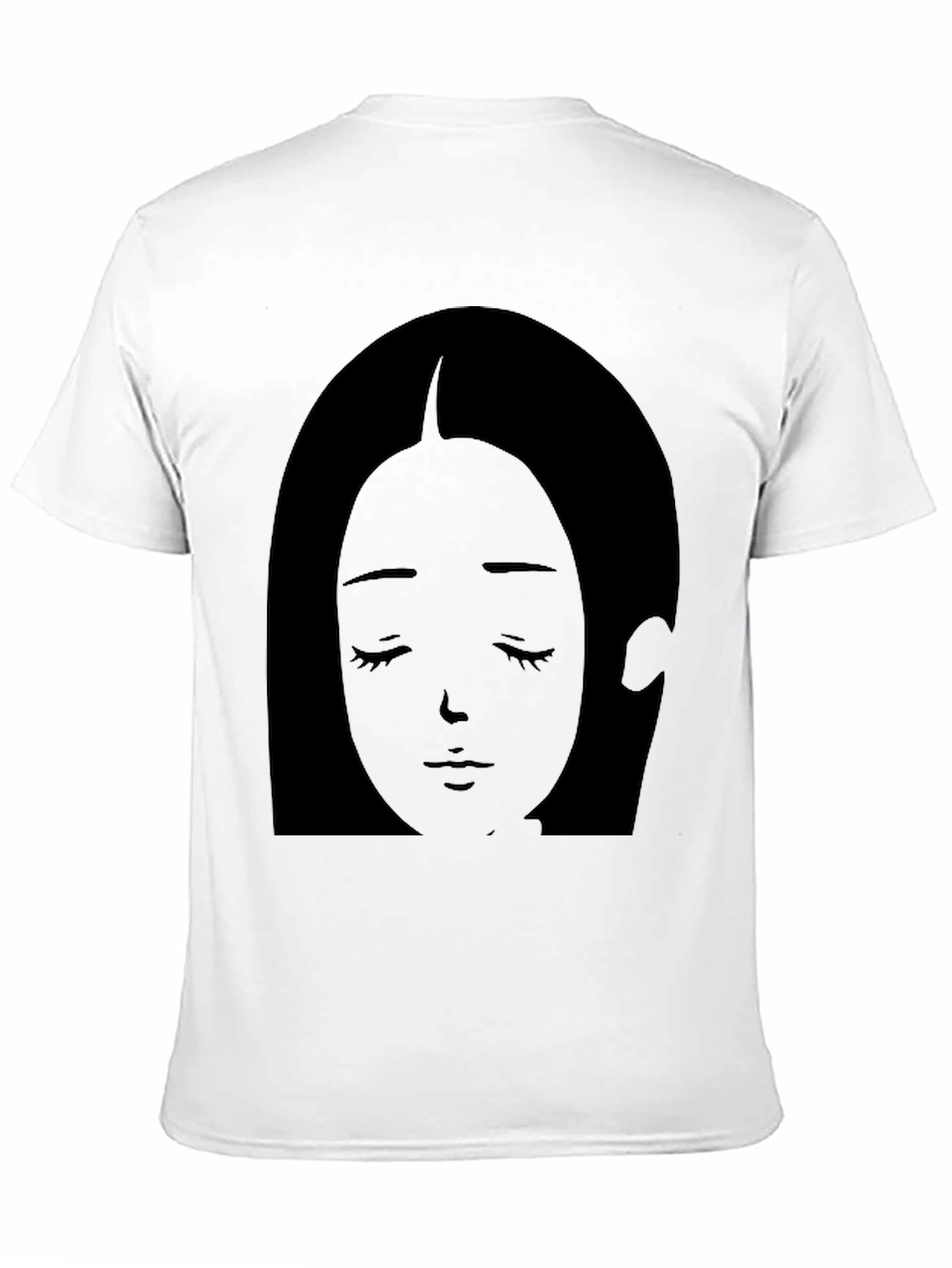 Anime Girl Graphic Tee - Soft Black Cotton T-Shirt