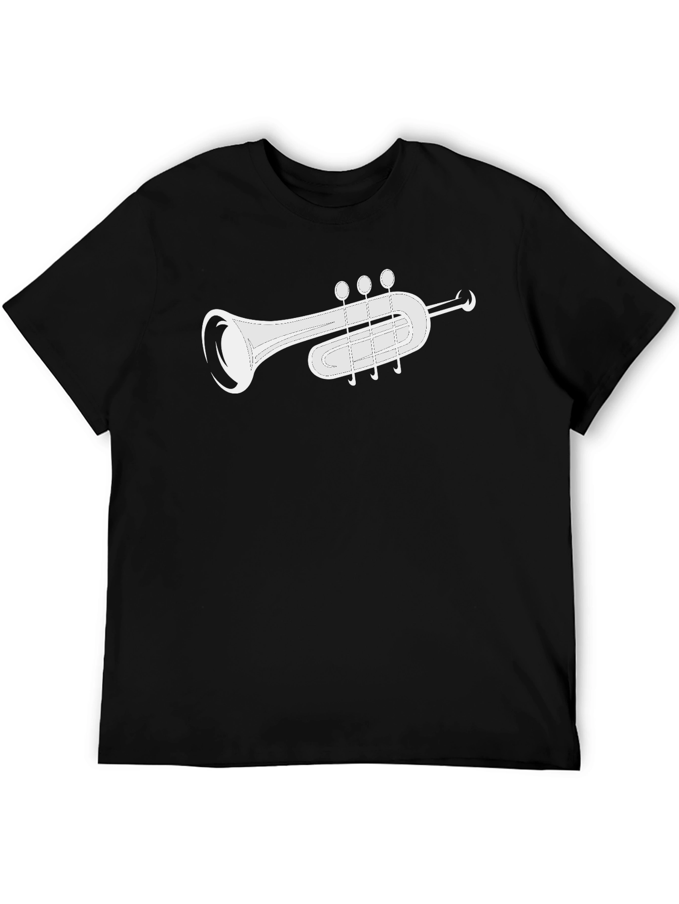 Trumpet Graphic Black T-Shirt - Musical Instrument Tee
