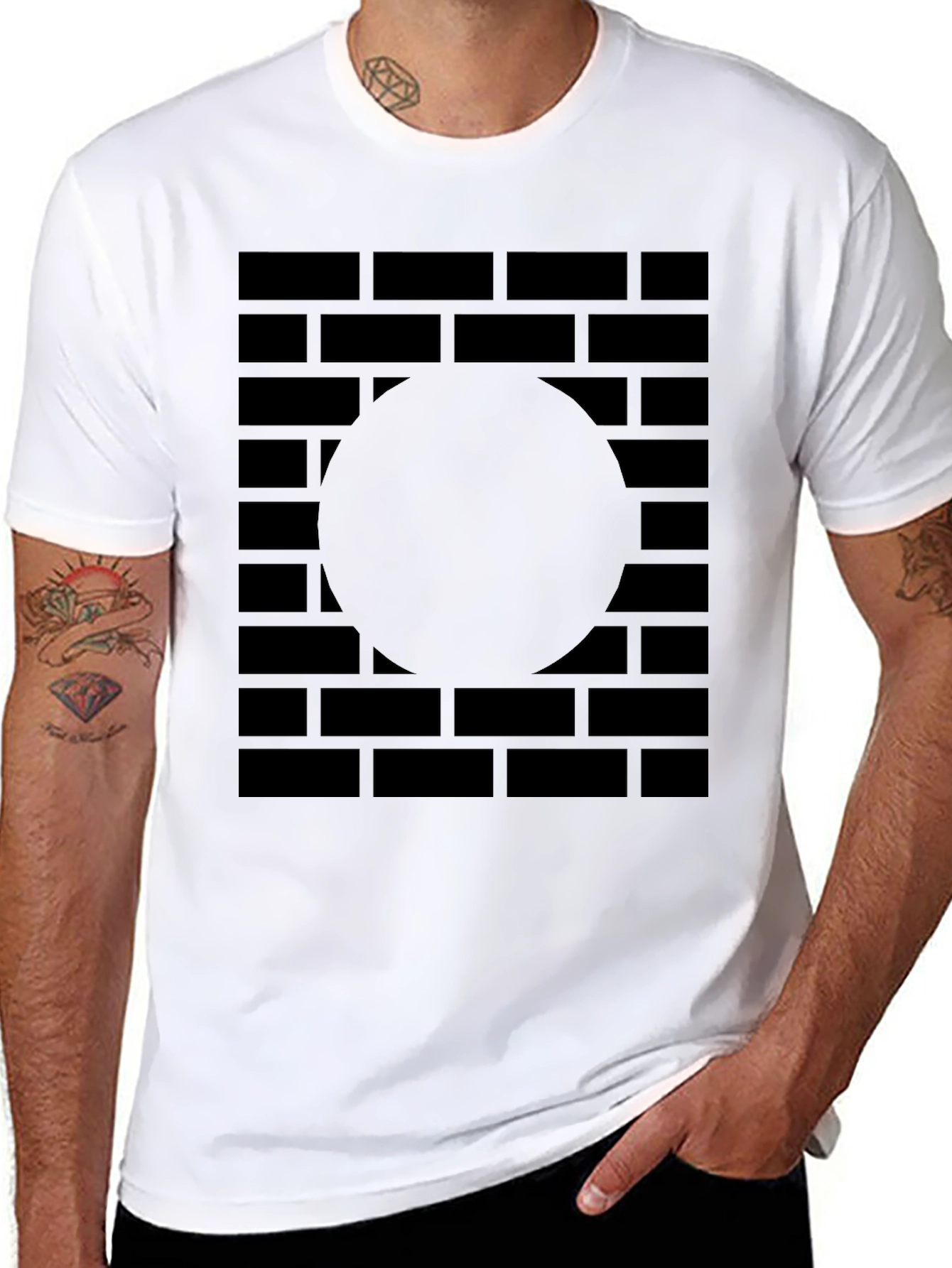 Abstract Brick Wall Graphic Tee