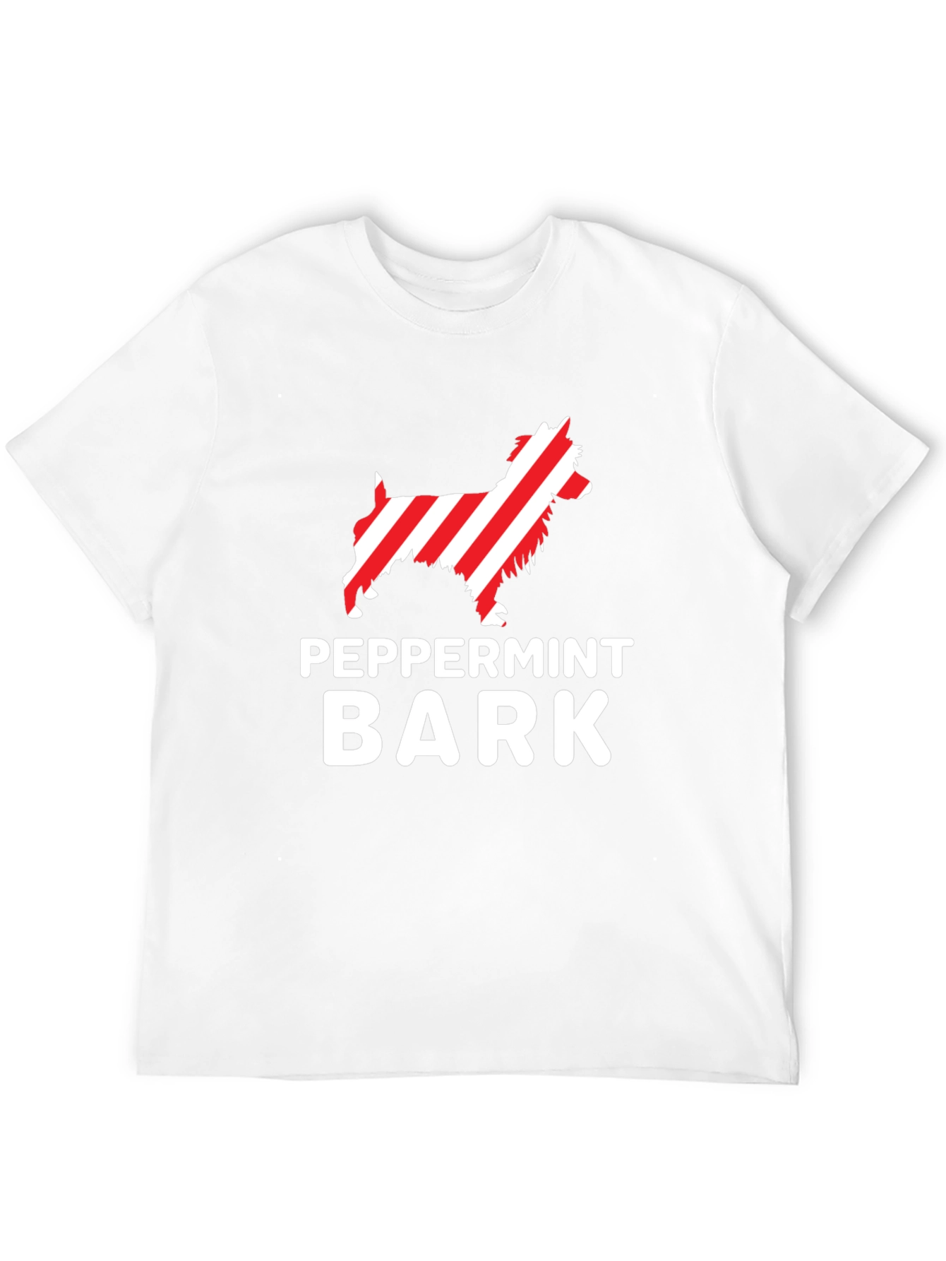Peppermint Bark Dog Graphic Black T-Shirt