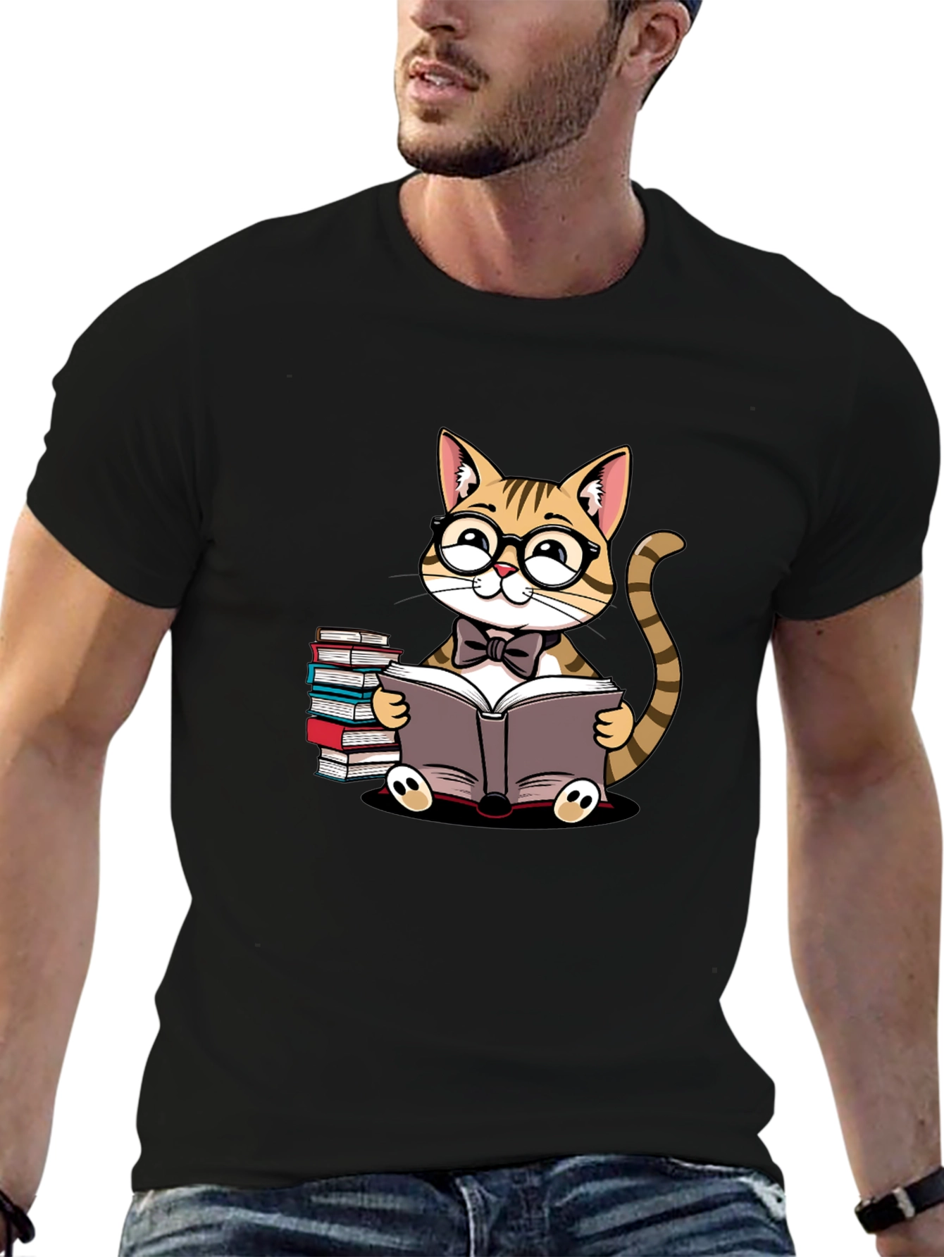 Cat Lover T-Shirt - Reading Cat Tee