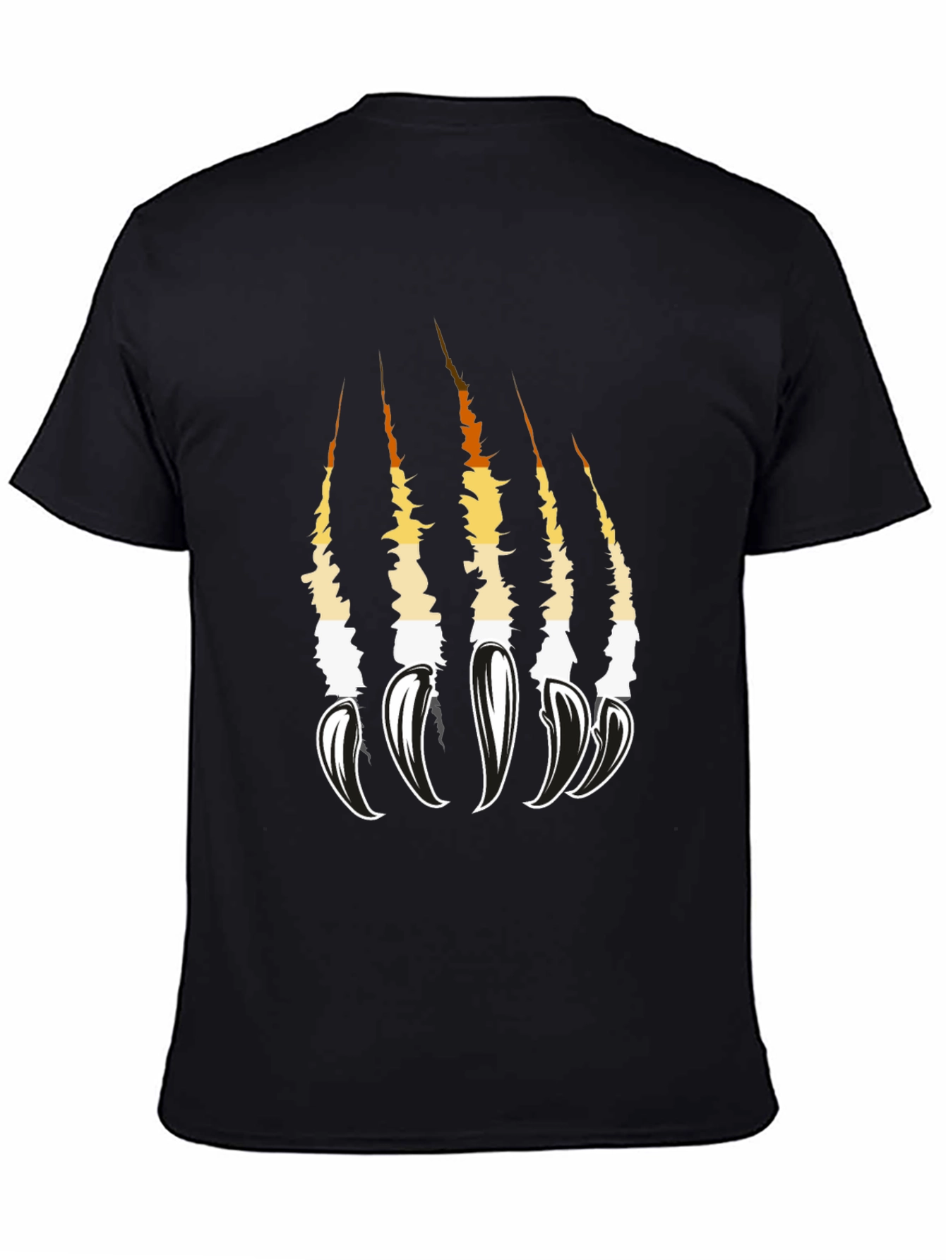 Claw Scratch Graphic Tee - Bold Black Cotton T-Shirt