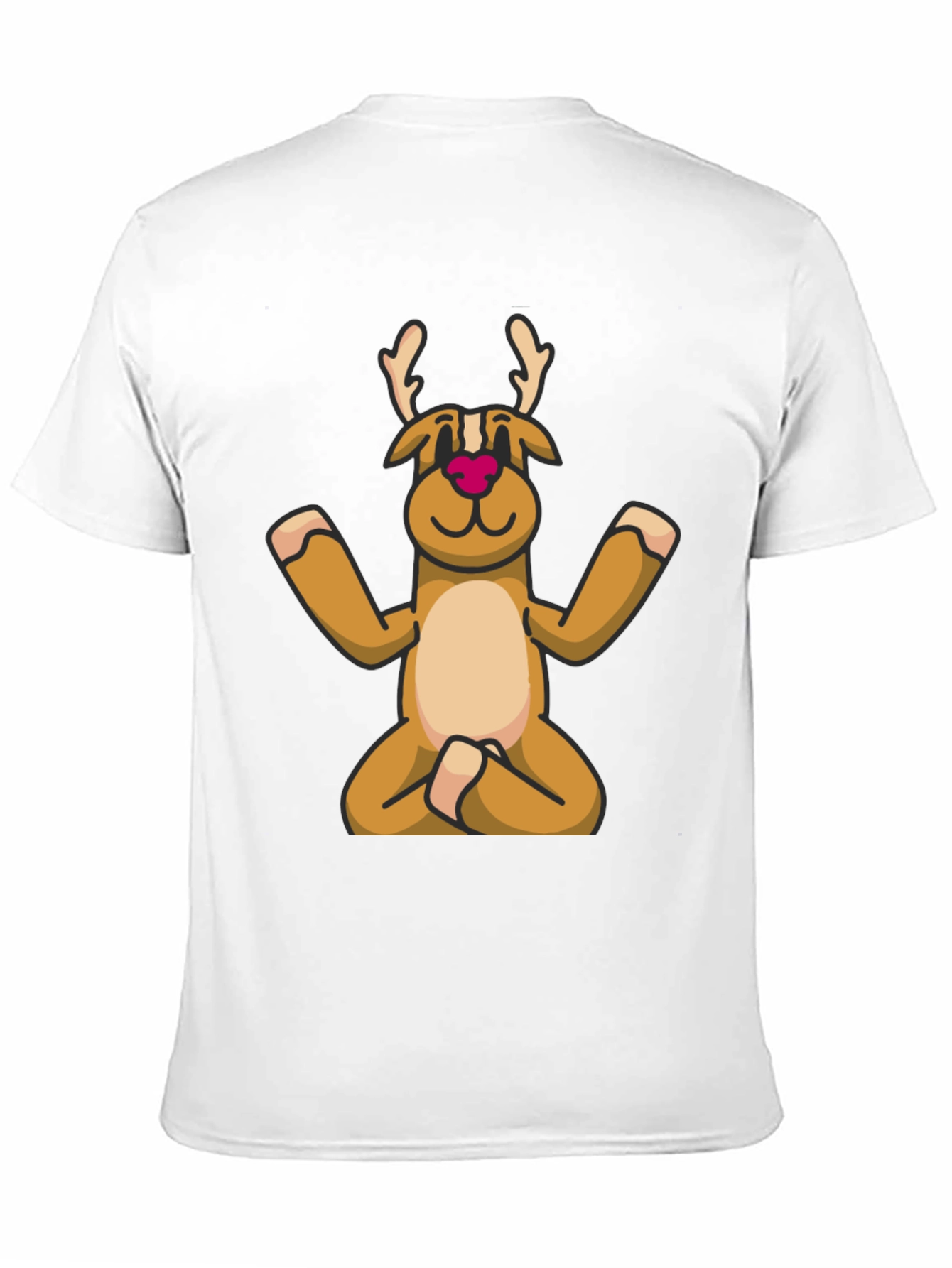 Yoga Reindeer T-Shirt - Festive Meditating Deer Tee
