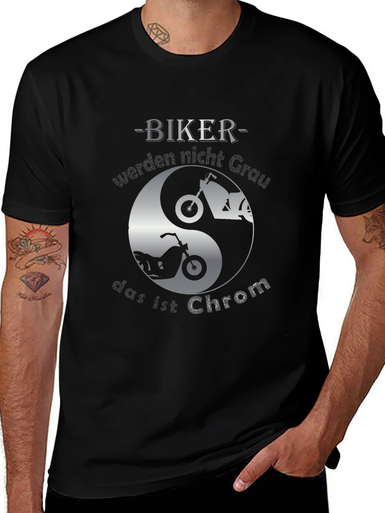 Biker Yin Yang T-Shirt - Chrom Design