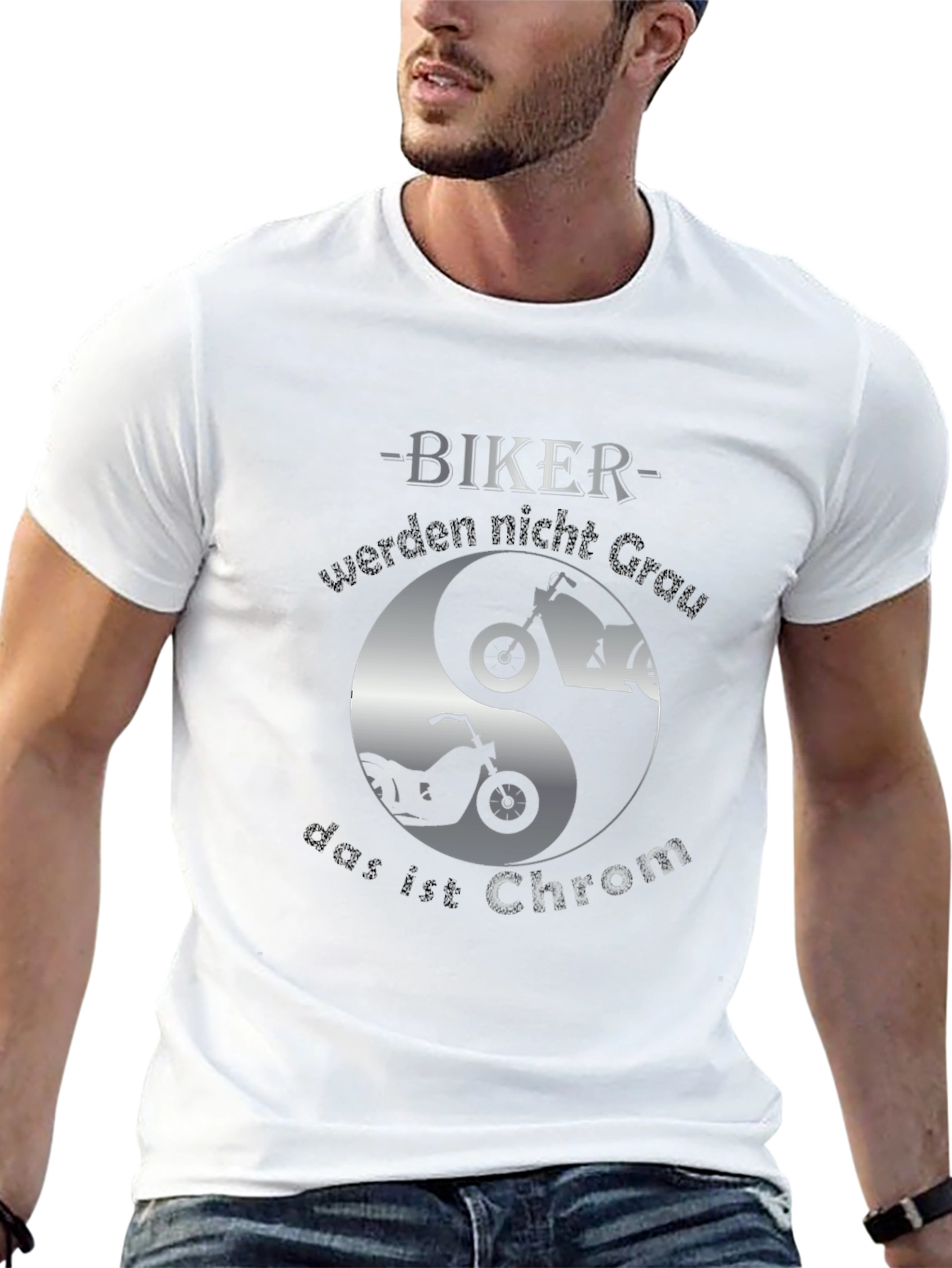Biker Yin Yang T-Shirt - Chrom Design