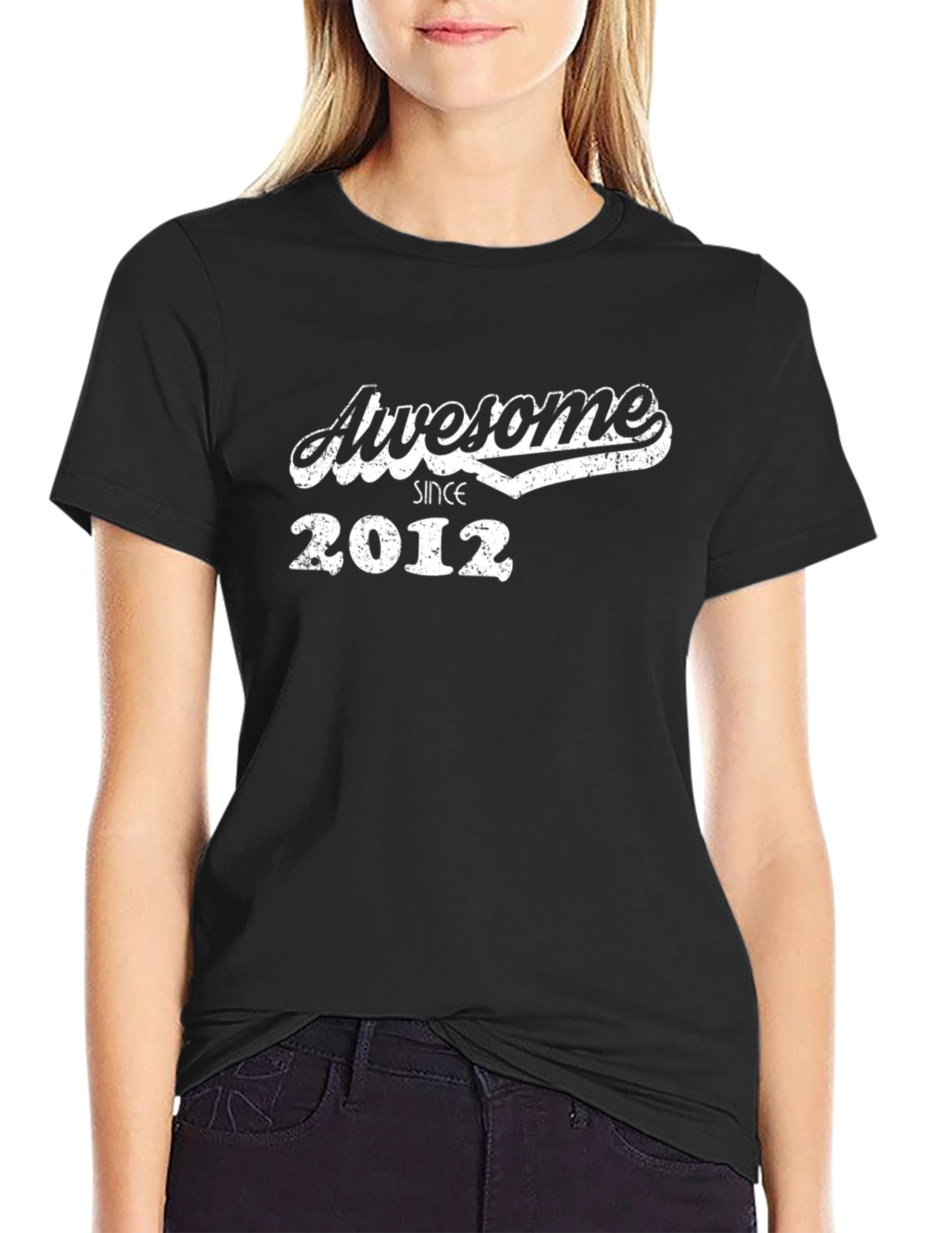 Awesome Since 2012 Black Graphic Tee