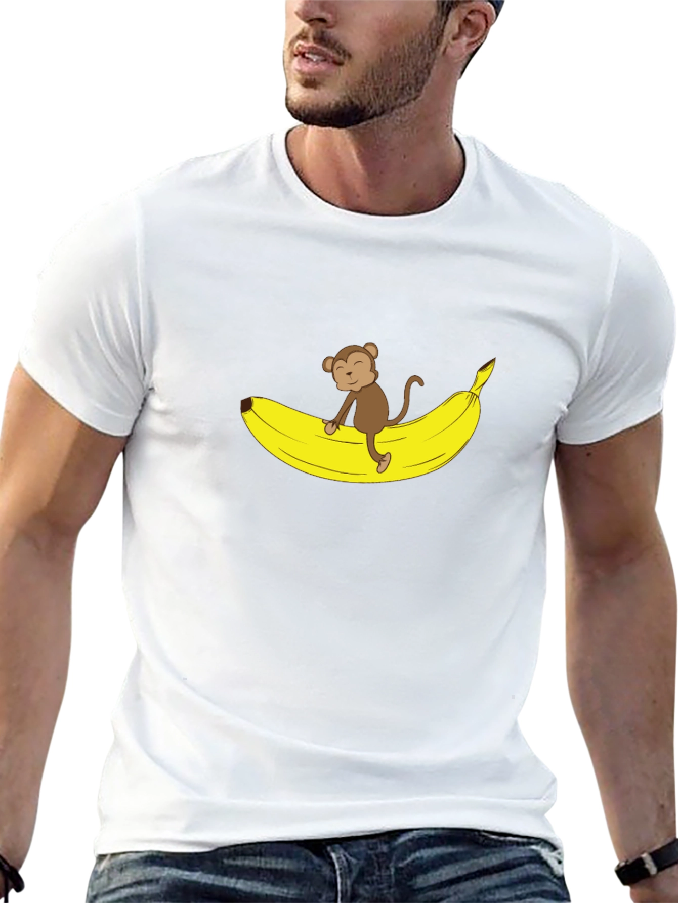 Monkey Banana Graphic T-Shirt - Black