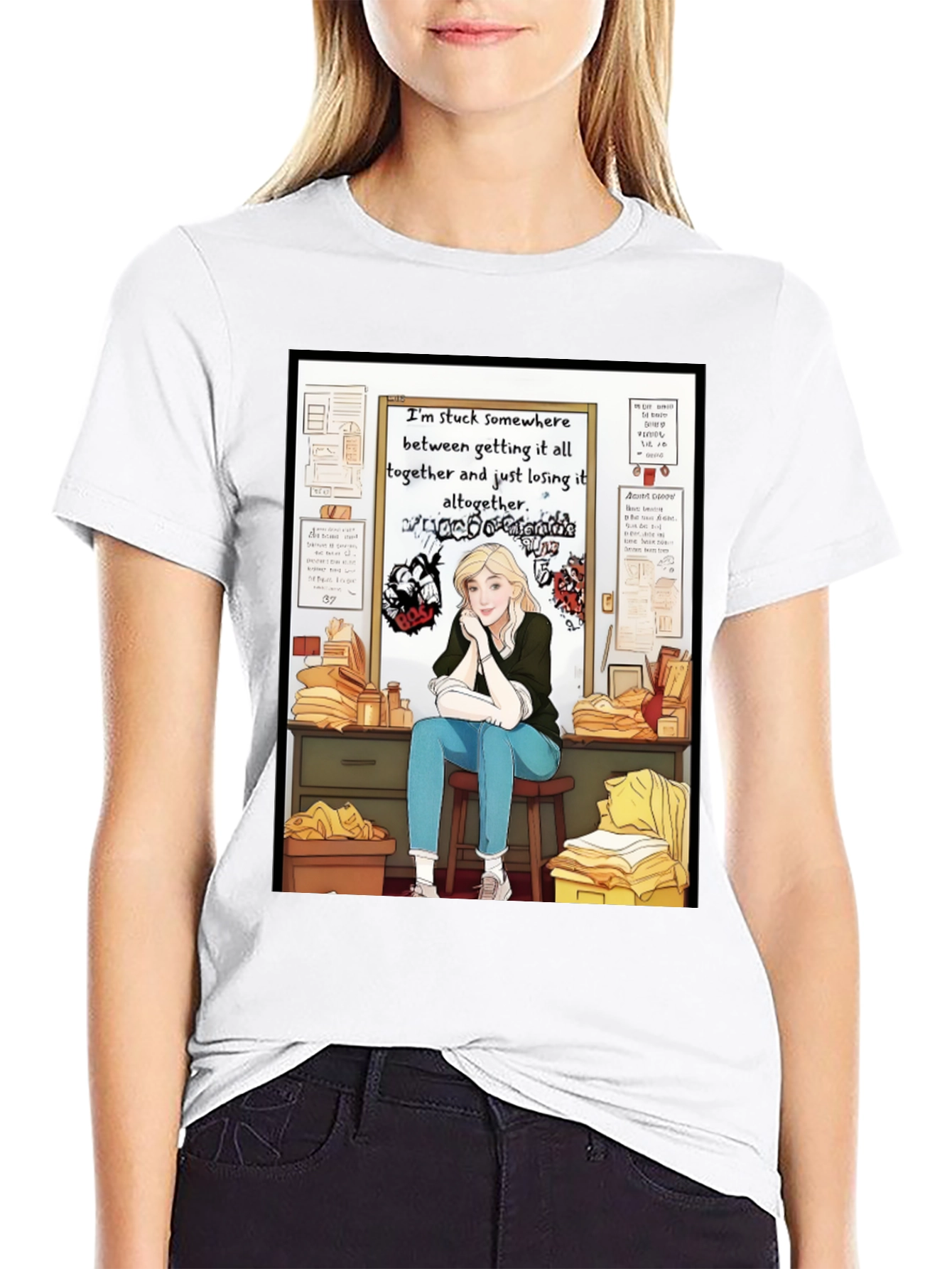 Stuck Between T-Shirt - Expressive Graphic Tee