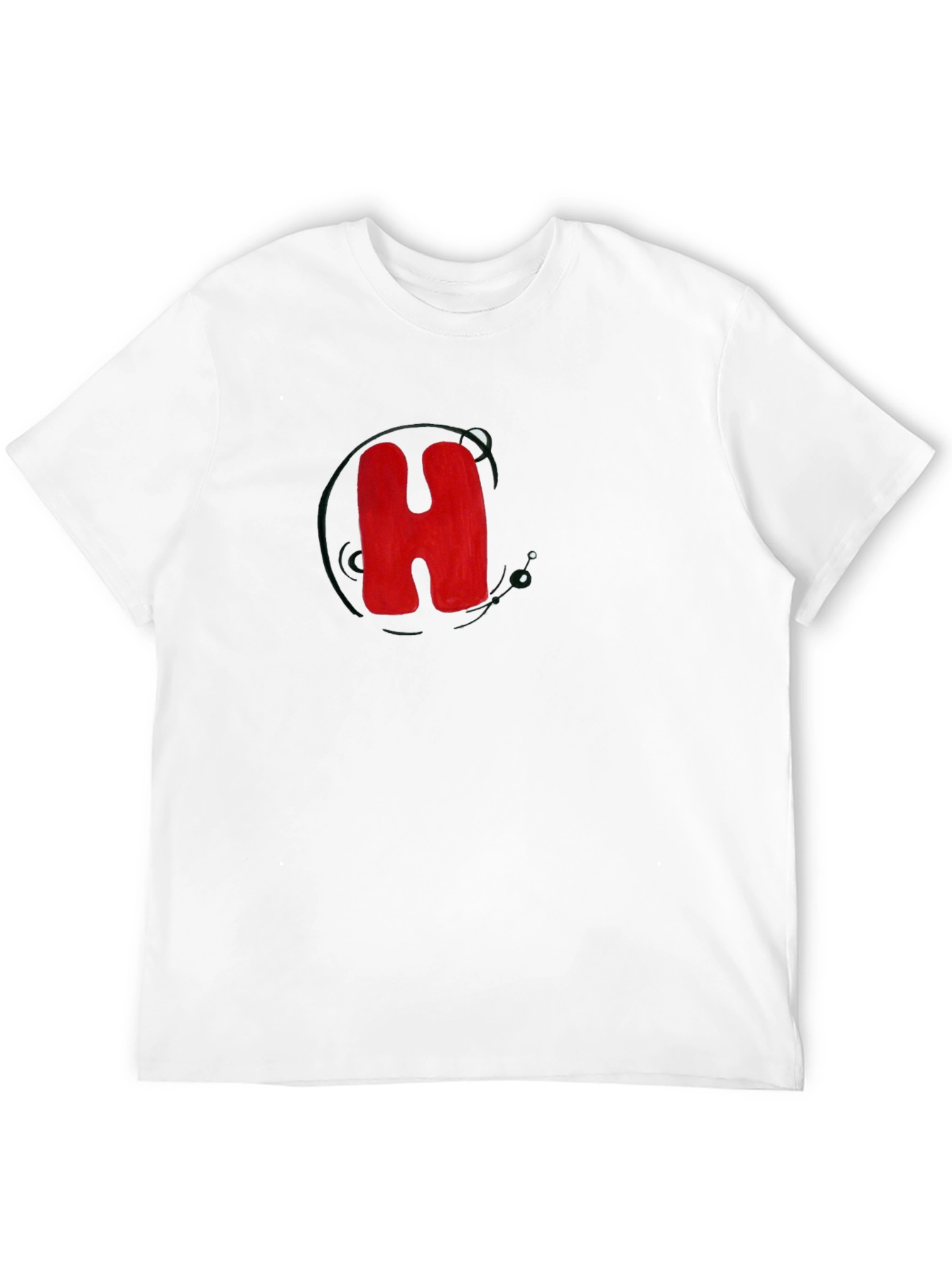 Black T-Shirt with Bold Red H Design